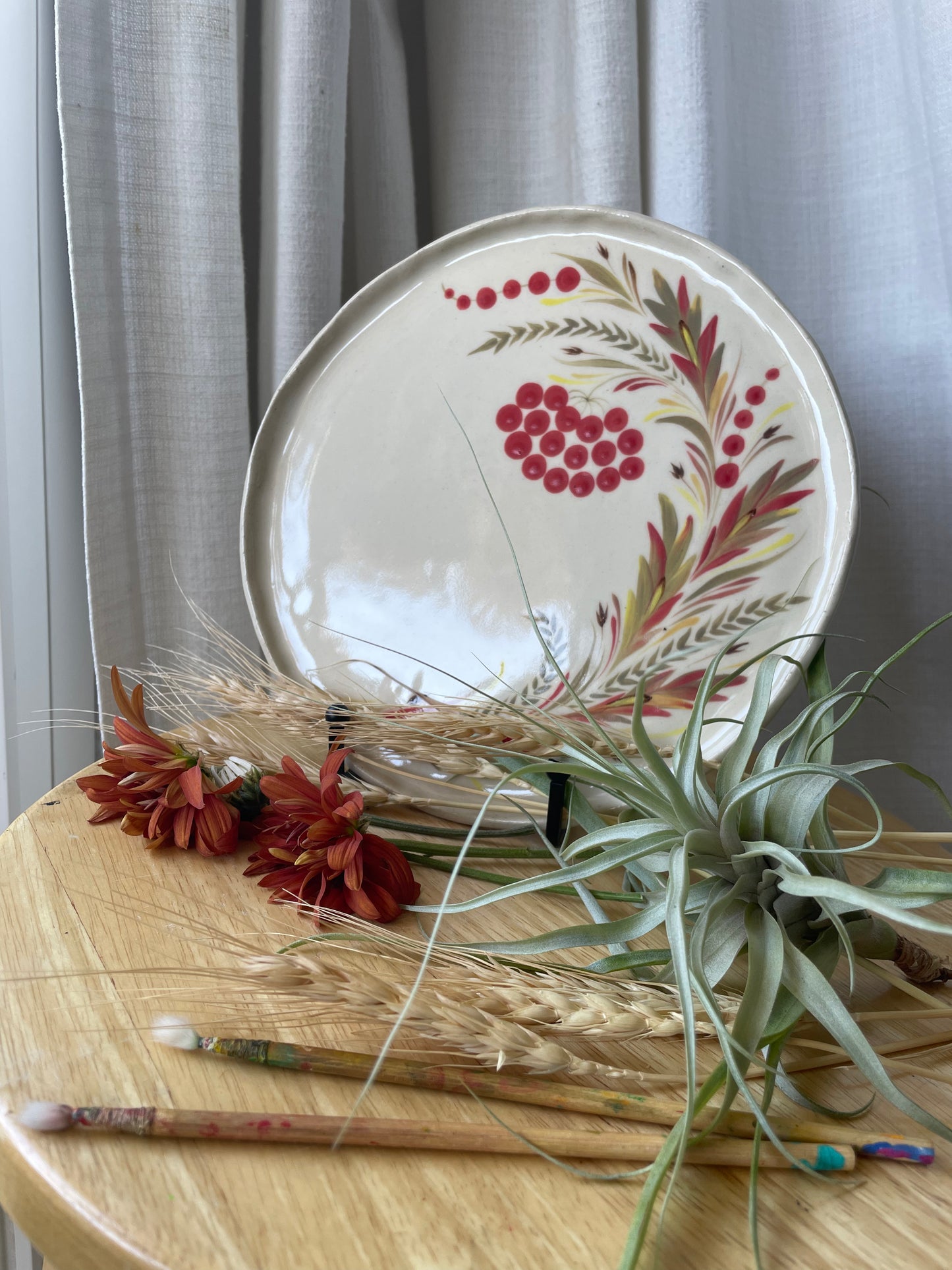 Hand painted ceramic plate Kalyna