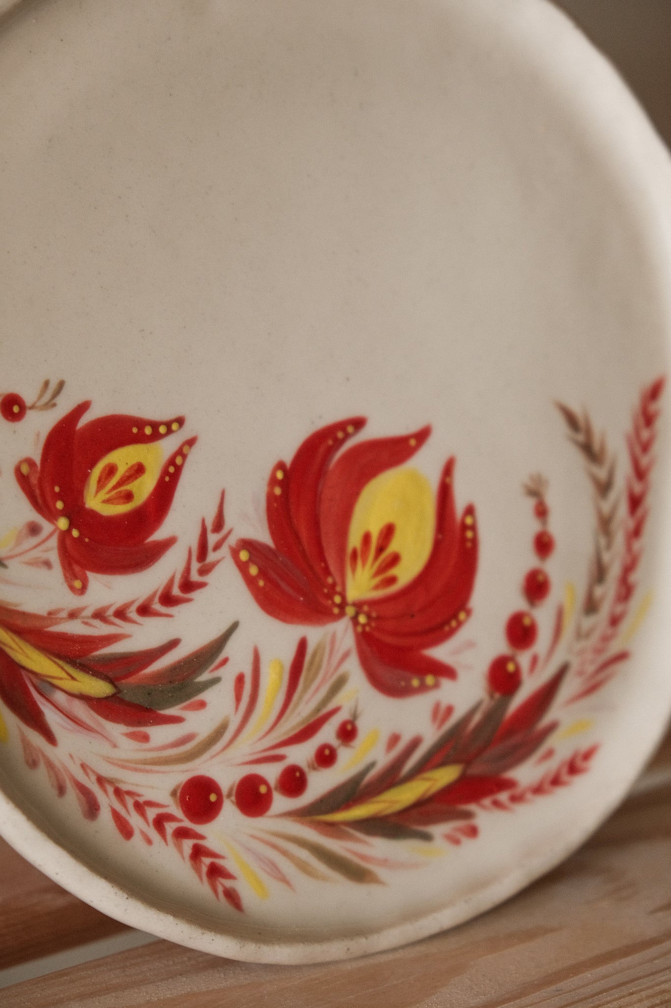 Hand painted ceramic plate Flowers