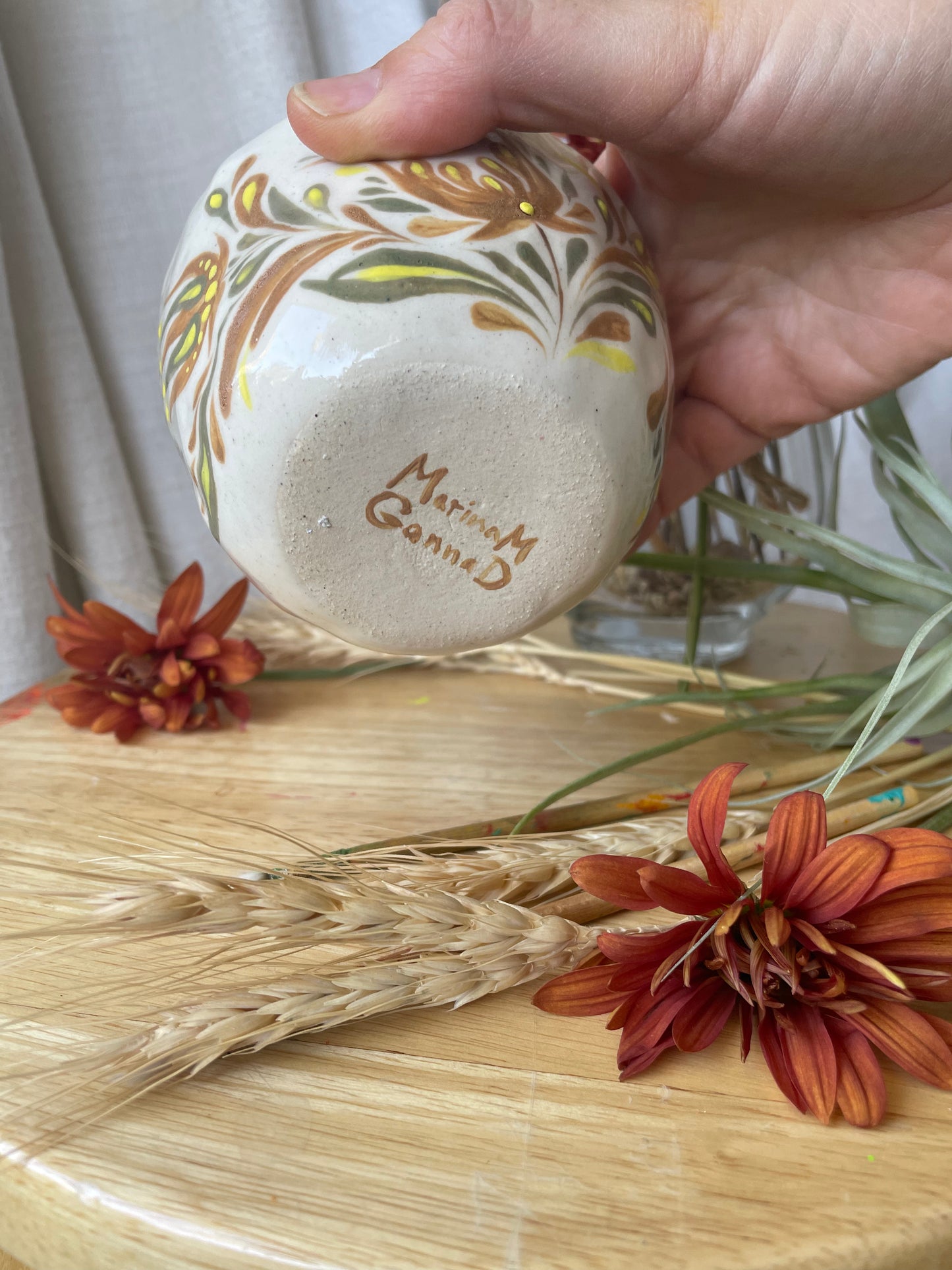 Hand painted ceramic mug