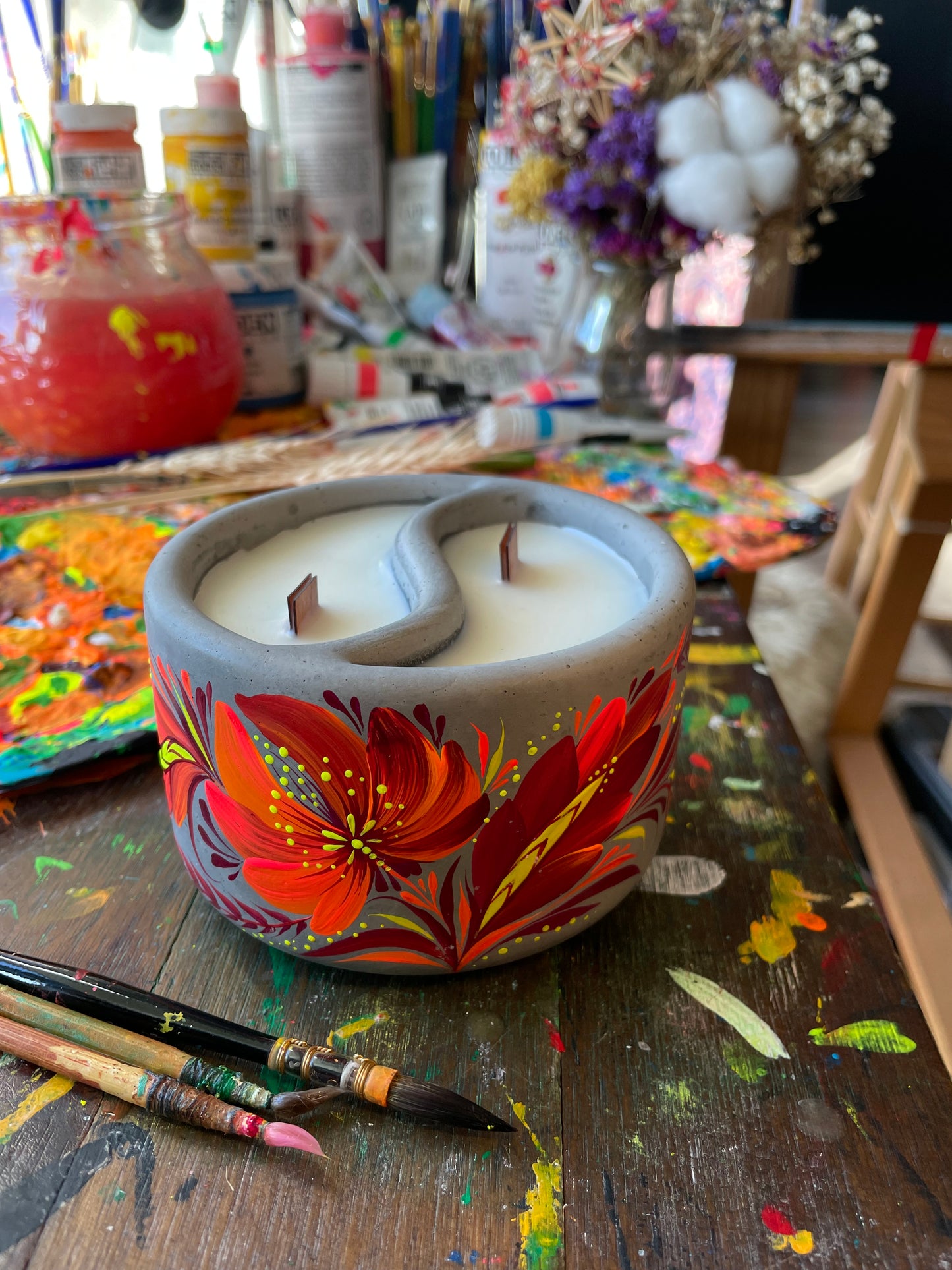 Petrykivka candle, the first one✨