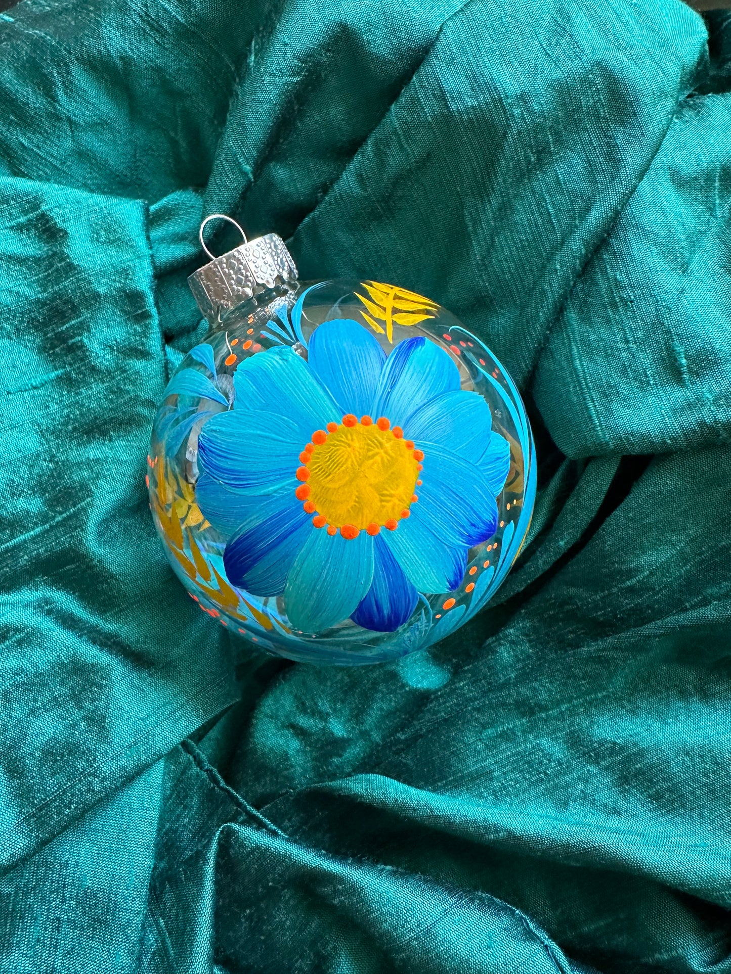 Ornament Blue and Yellow Flowers