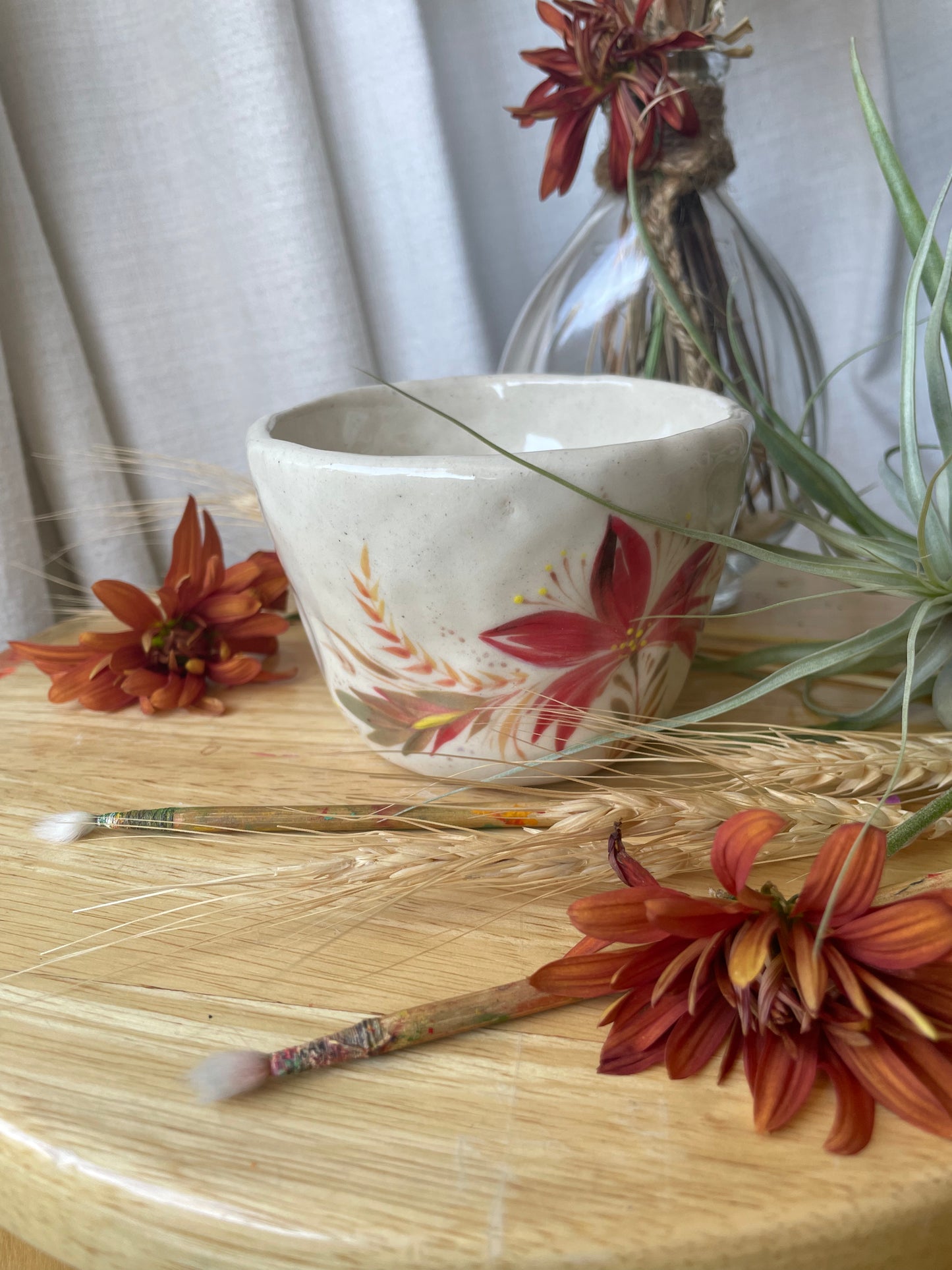 Hand painted mug Flower
