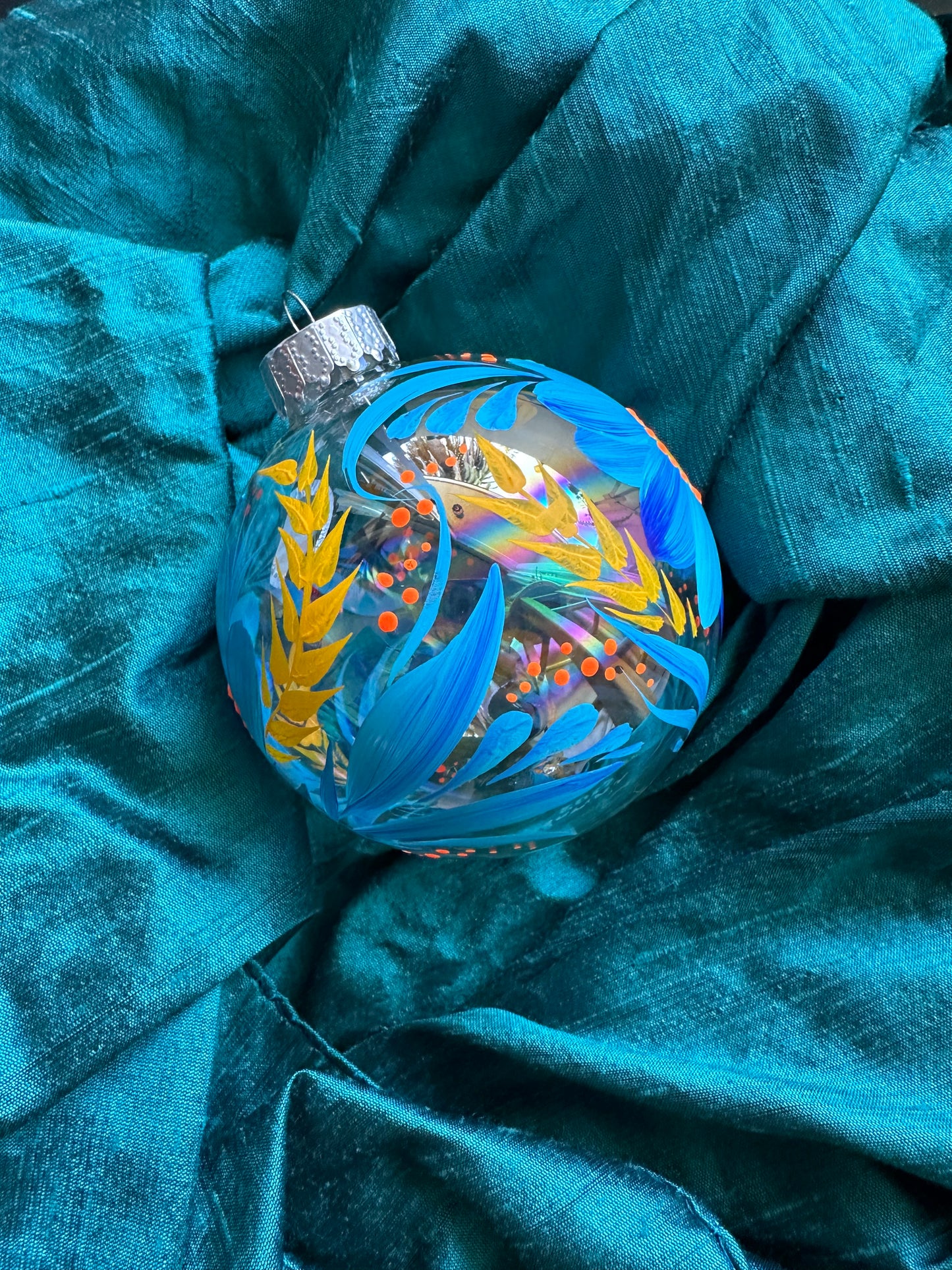 Ornament Blue and Yellow Flowers