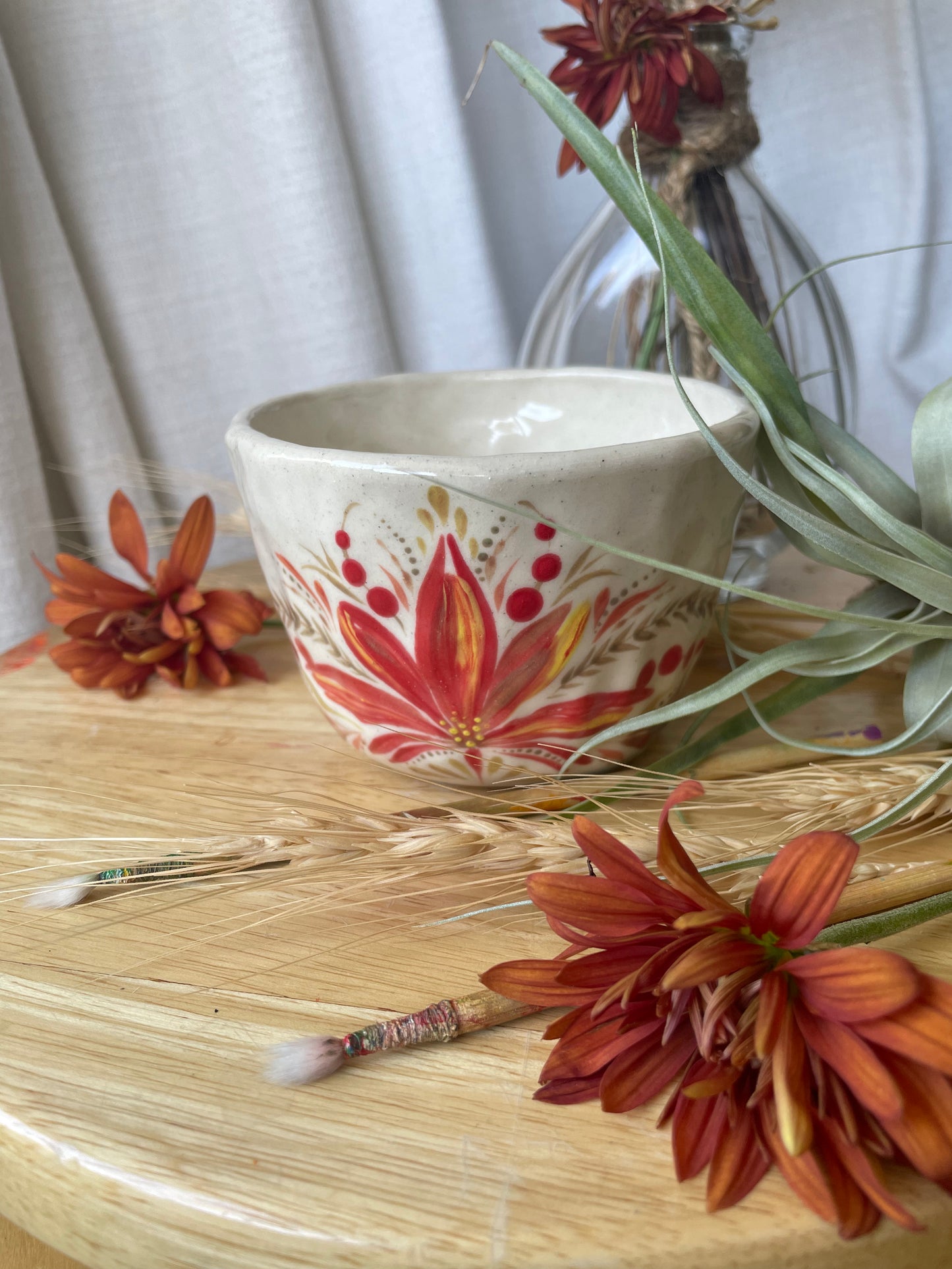 Hand painted mug Flower