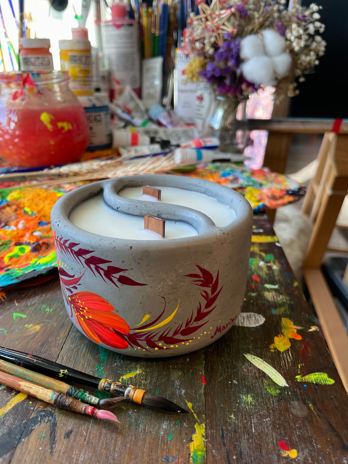 Petrykivka candle, the first one✨