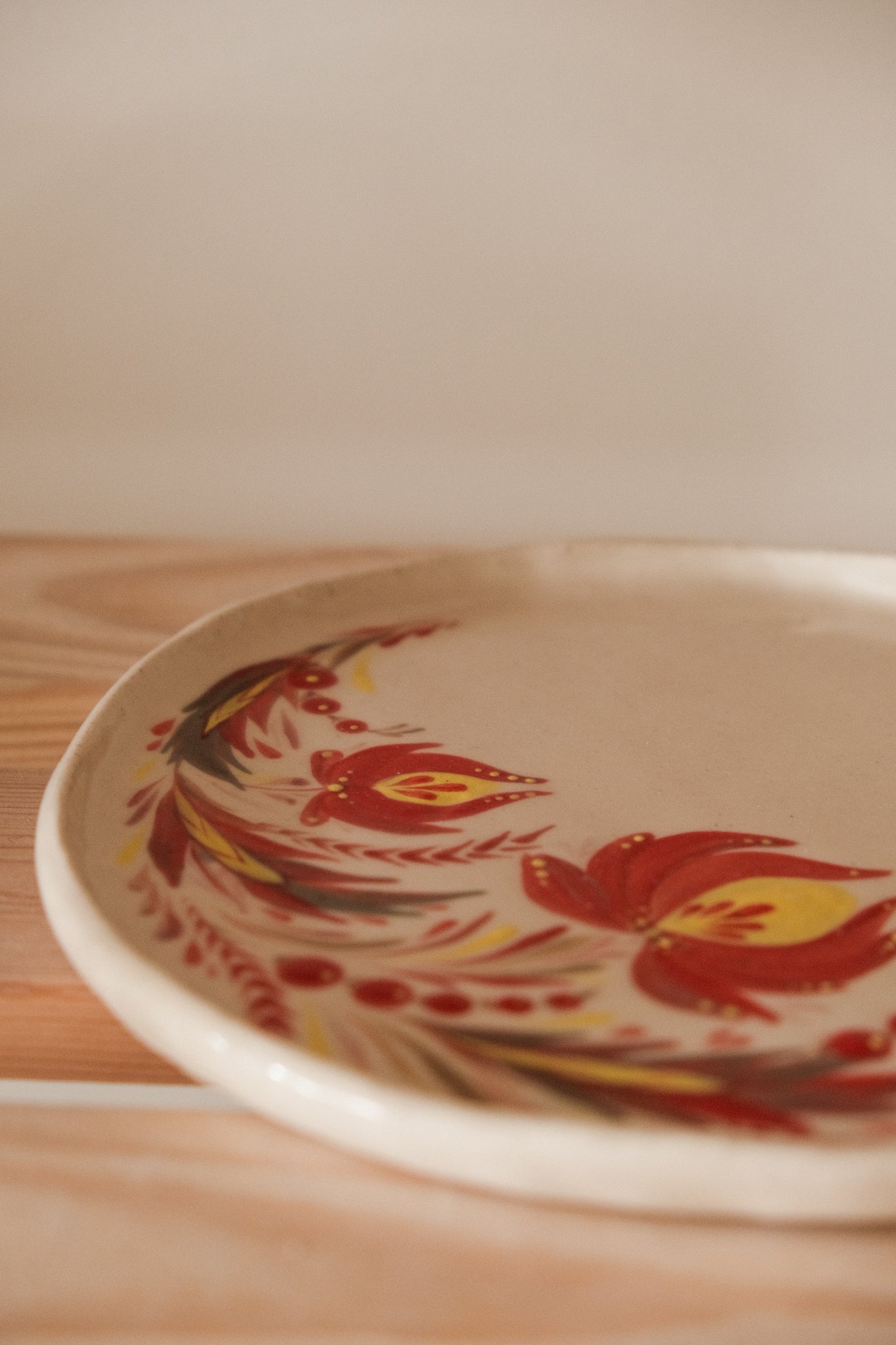 Hand painted ceramic plate Flowers