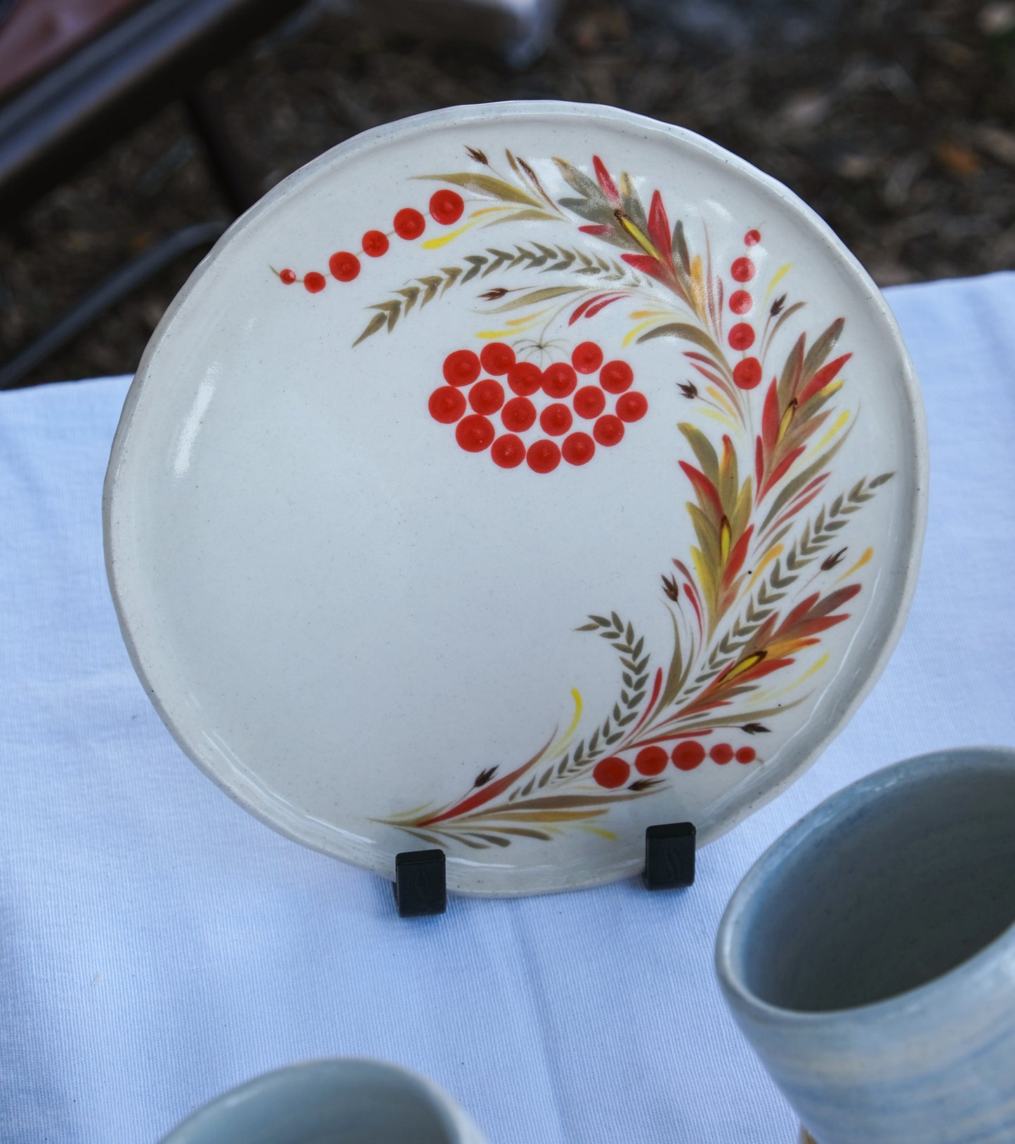 Hand painted ceramic plate Kalyna