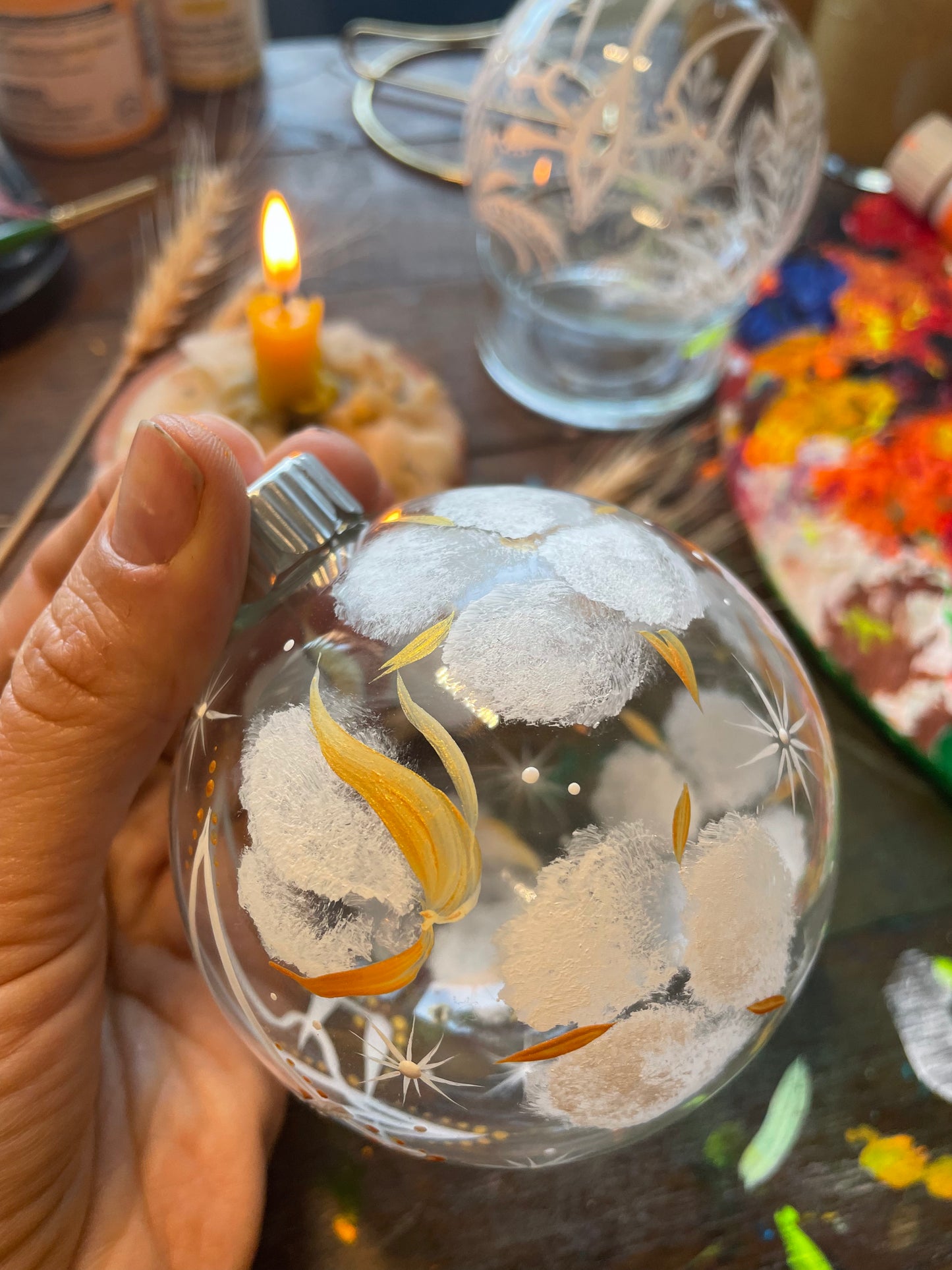 Ornament Bavovna White (Cotton flowers)