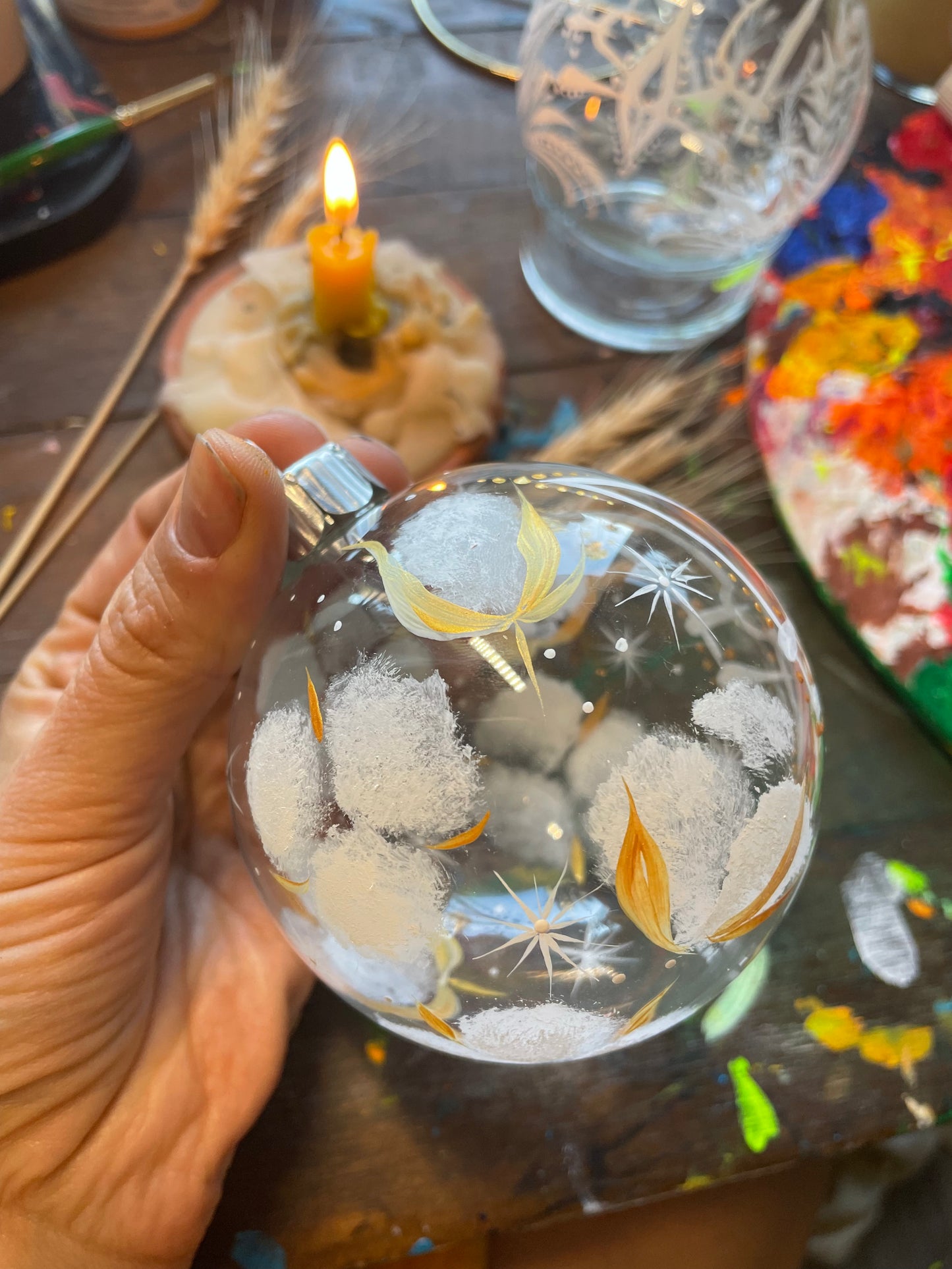 Ornament Bavovna White (Cotton flowers)