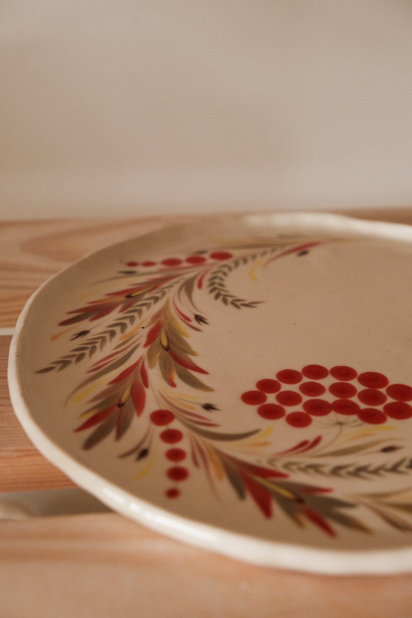 Hand painted ceramic plate Kalyna