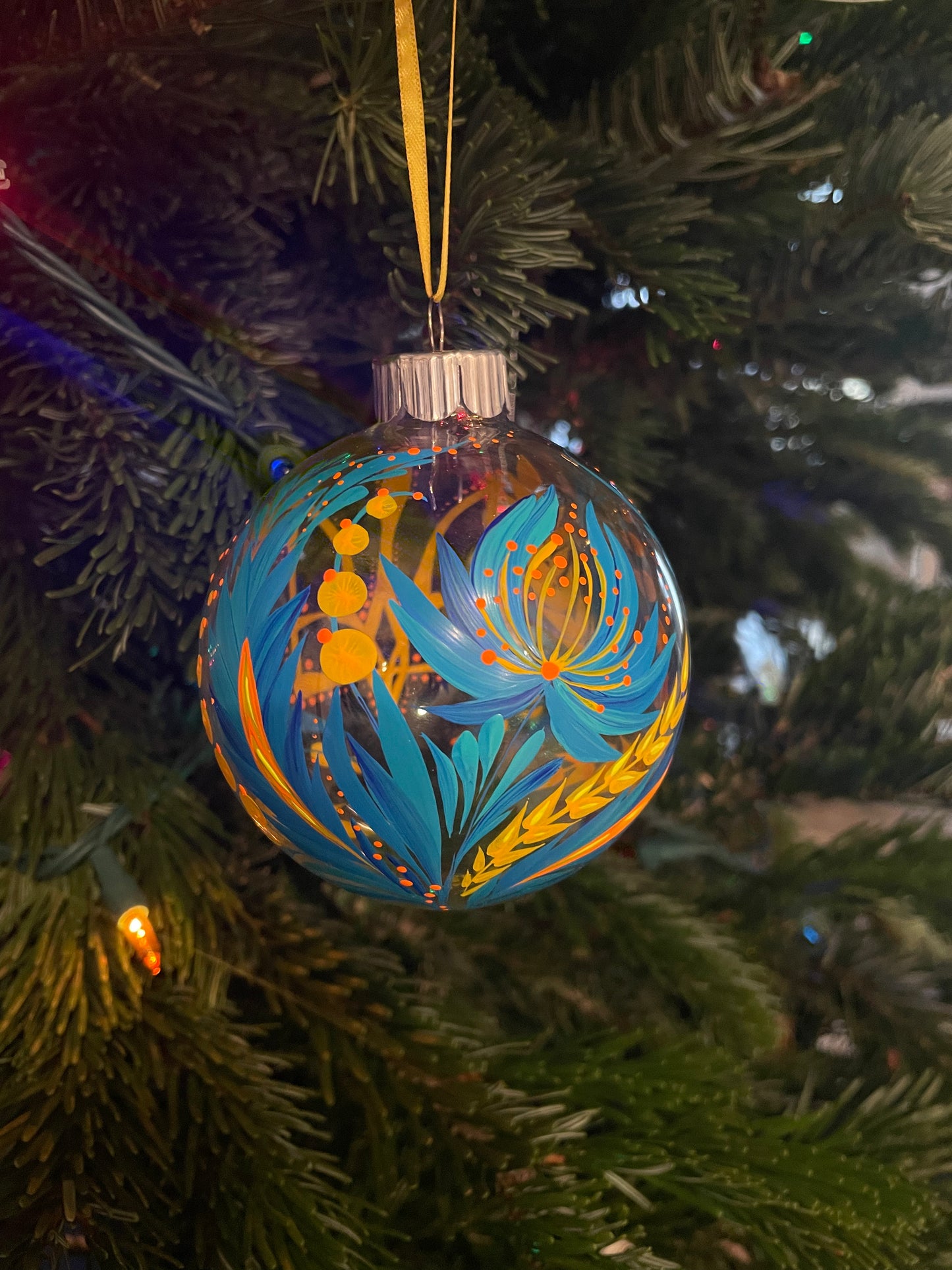 Ornament Blue and Yellow Trident