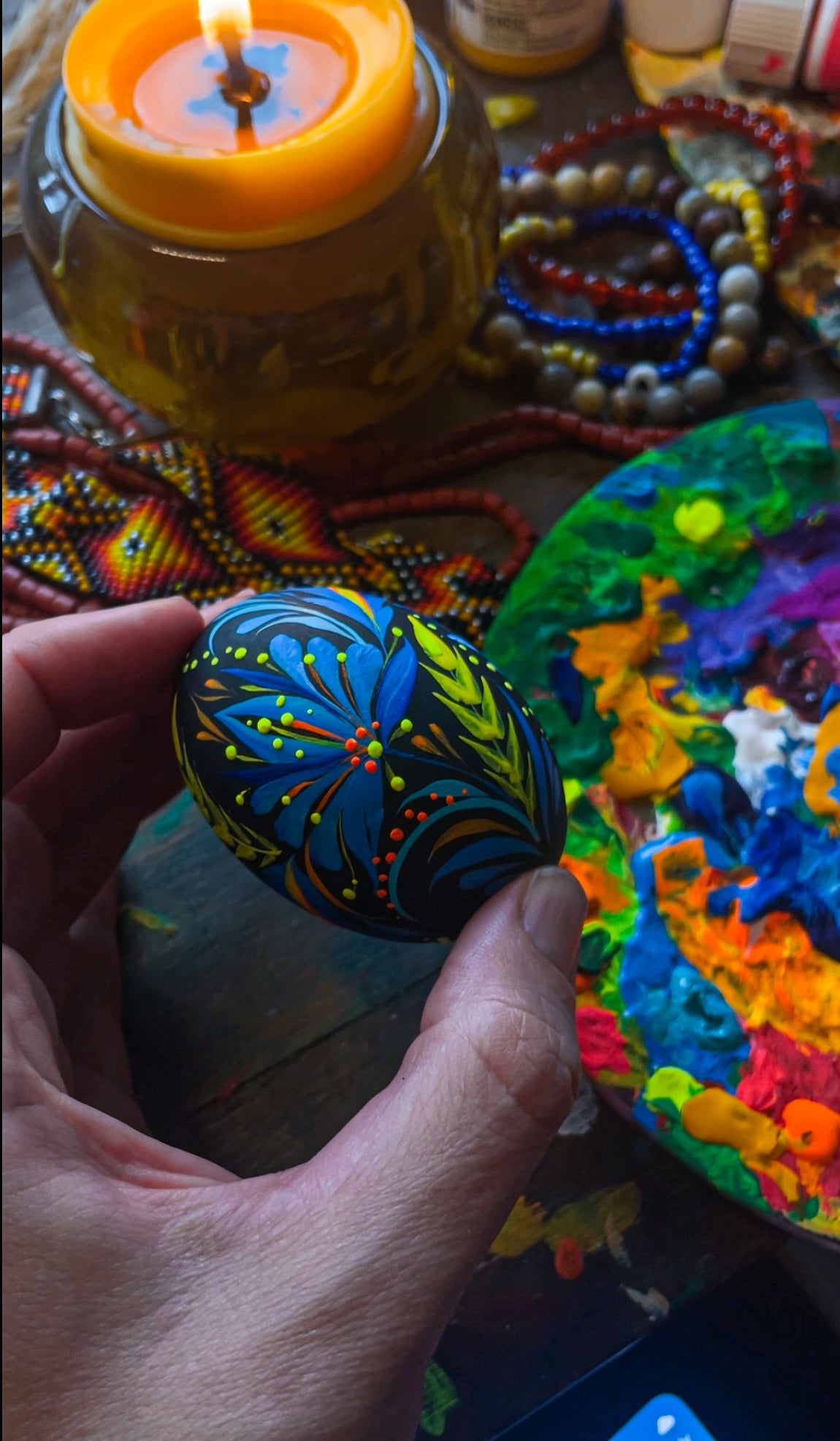 Easter egg Blue Flowers