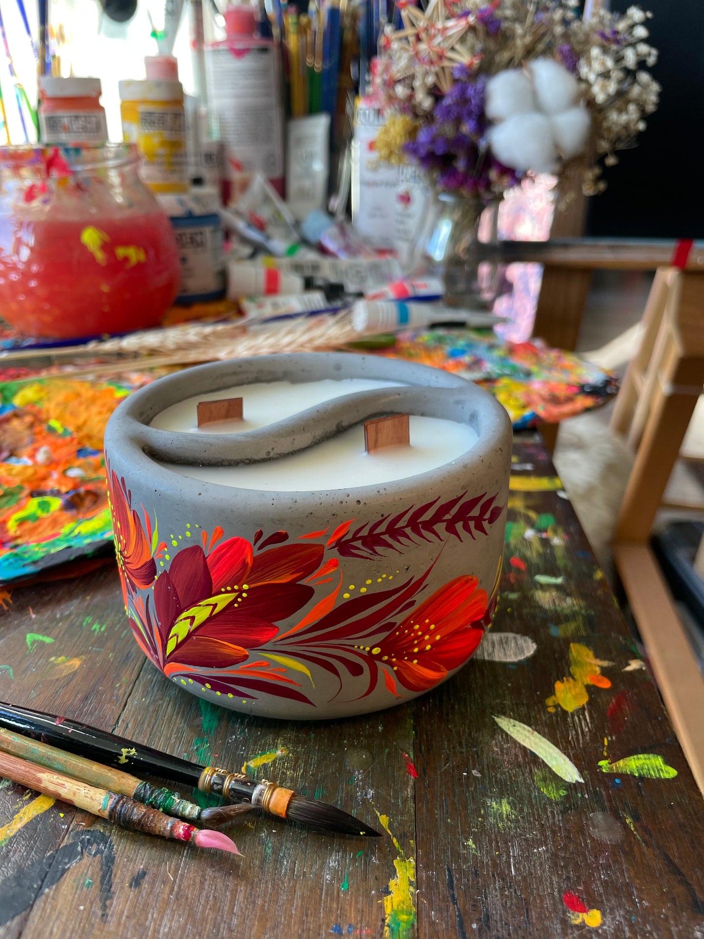 Petrykivka candle, the first one✨