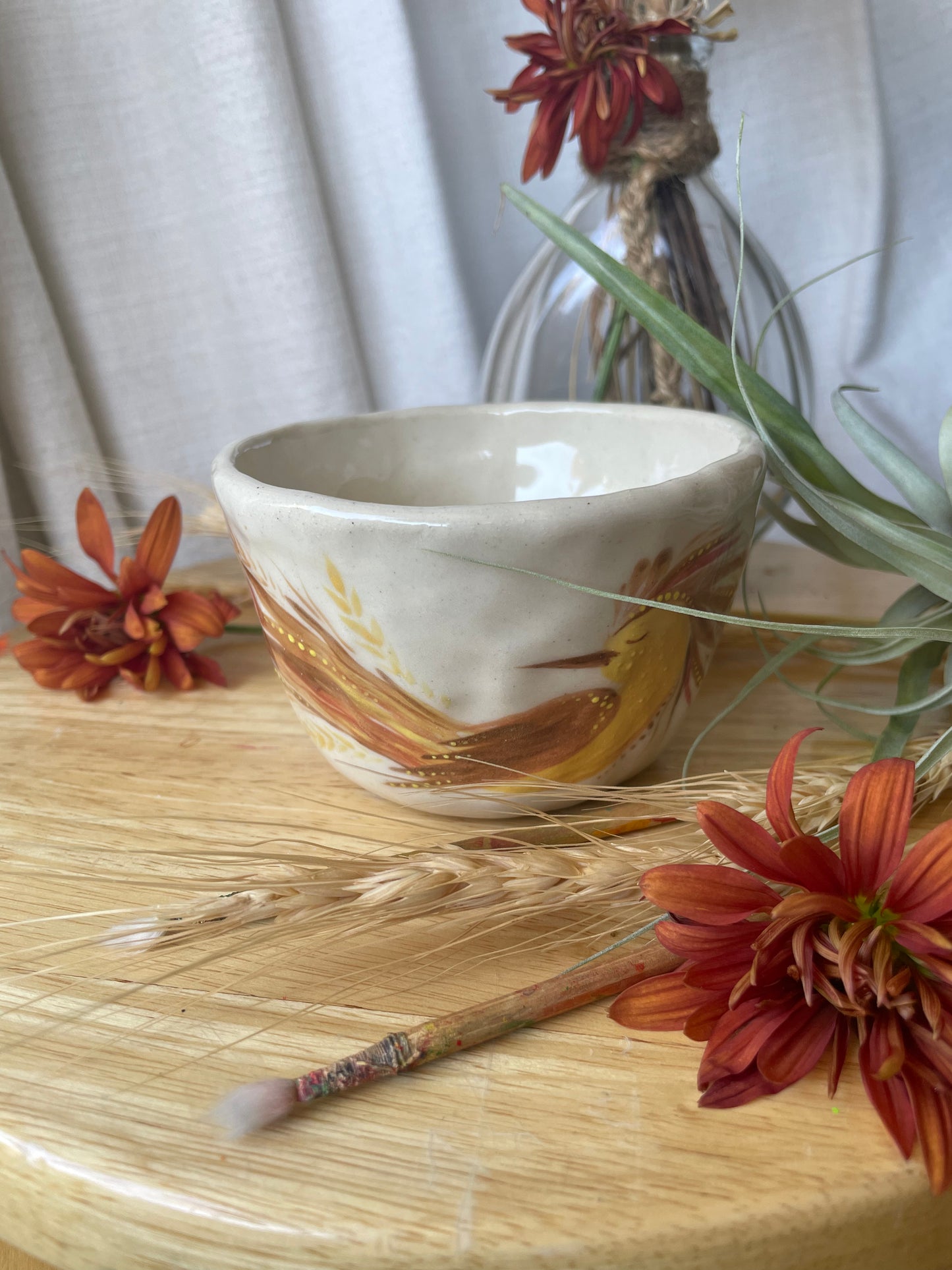 Hand painted mug Bird