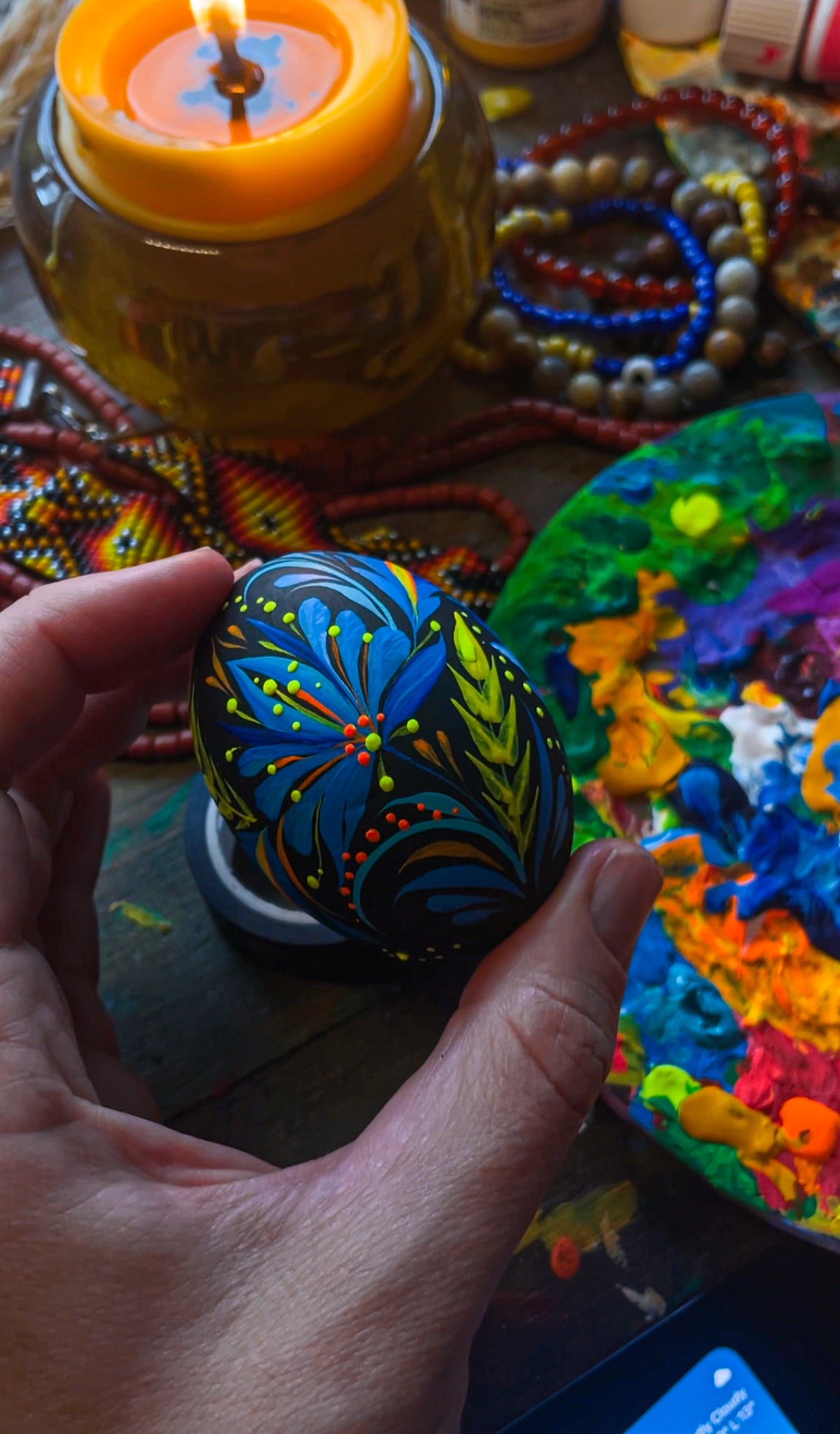 Easter egg Blue Flowers