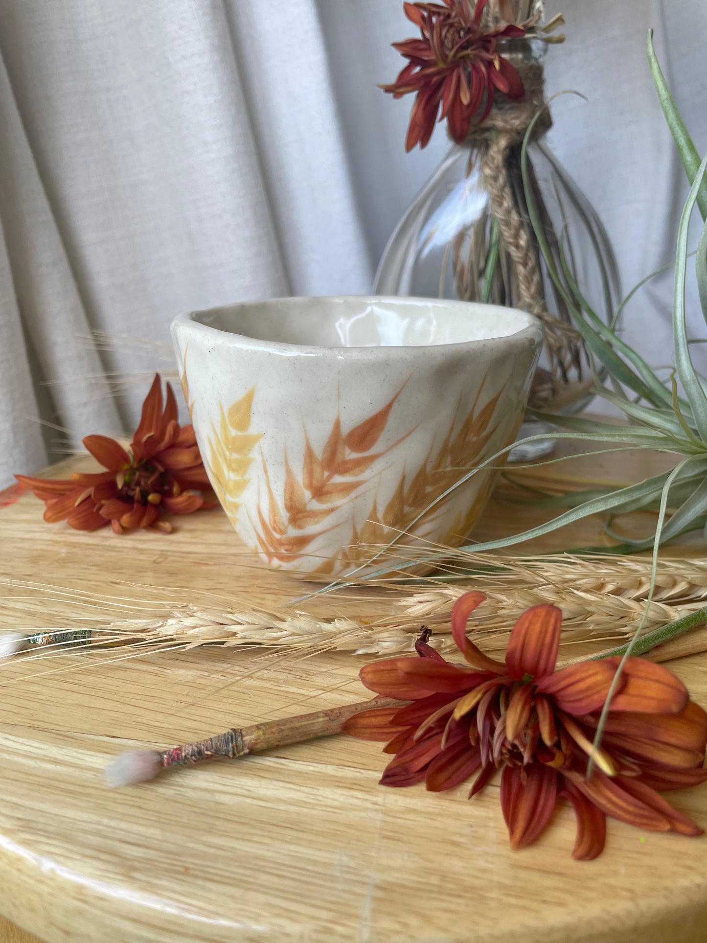 Hand painted mug Wheat