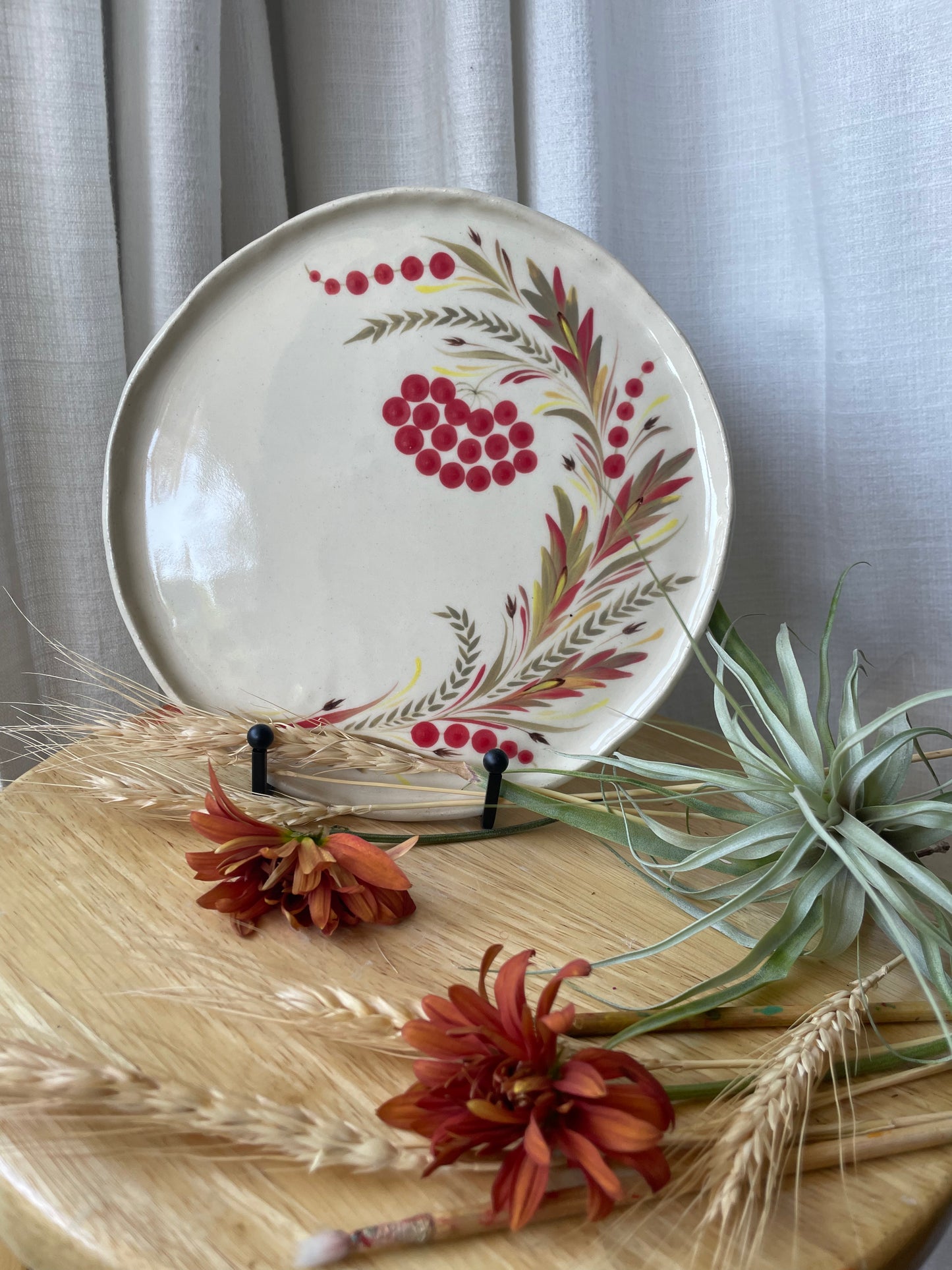 Hand painted ceramic plate Kalyna