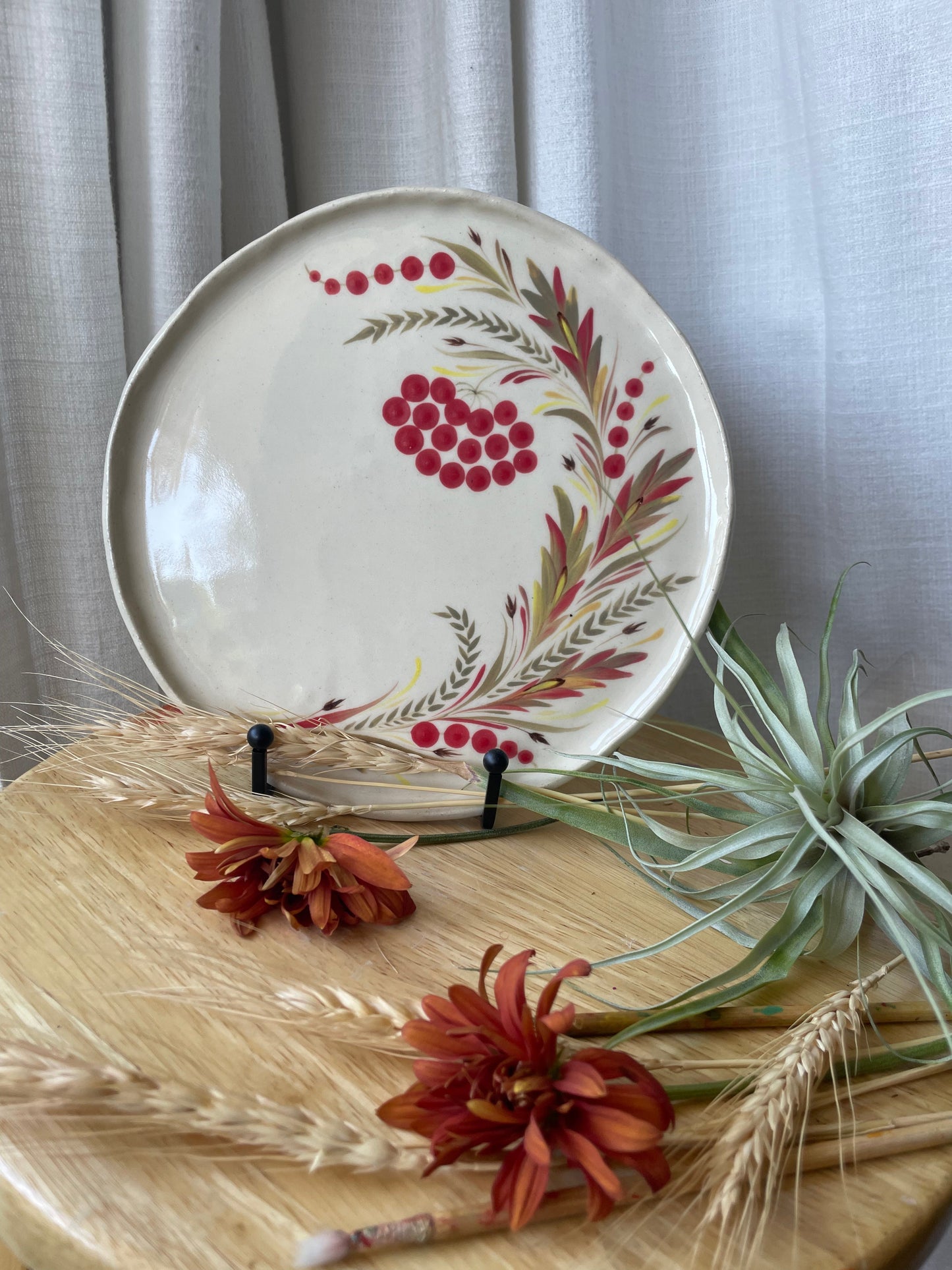 Hand painted ceramic plate Kalyna