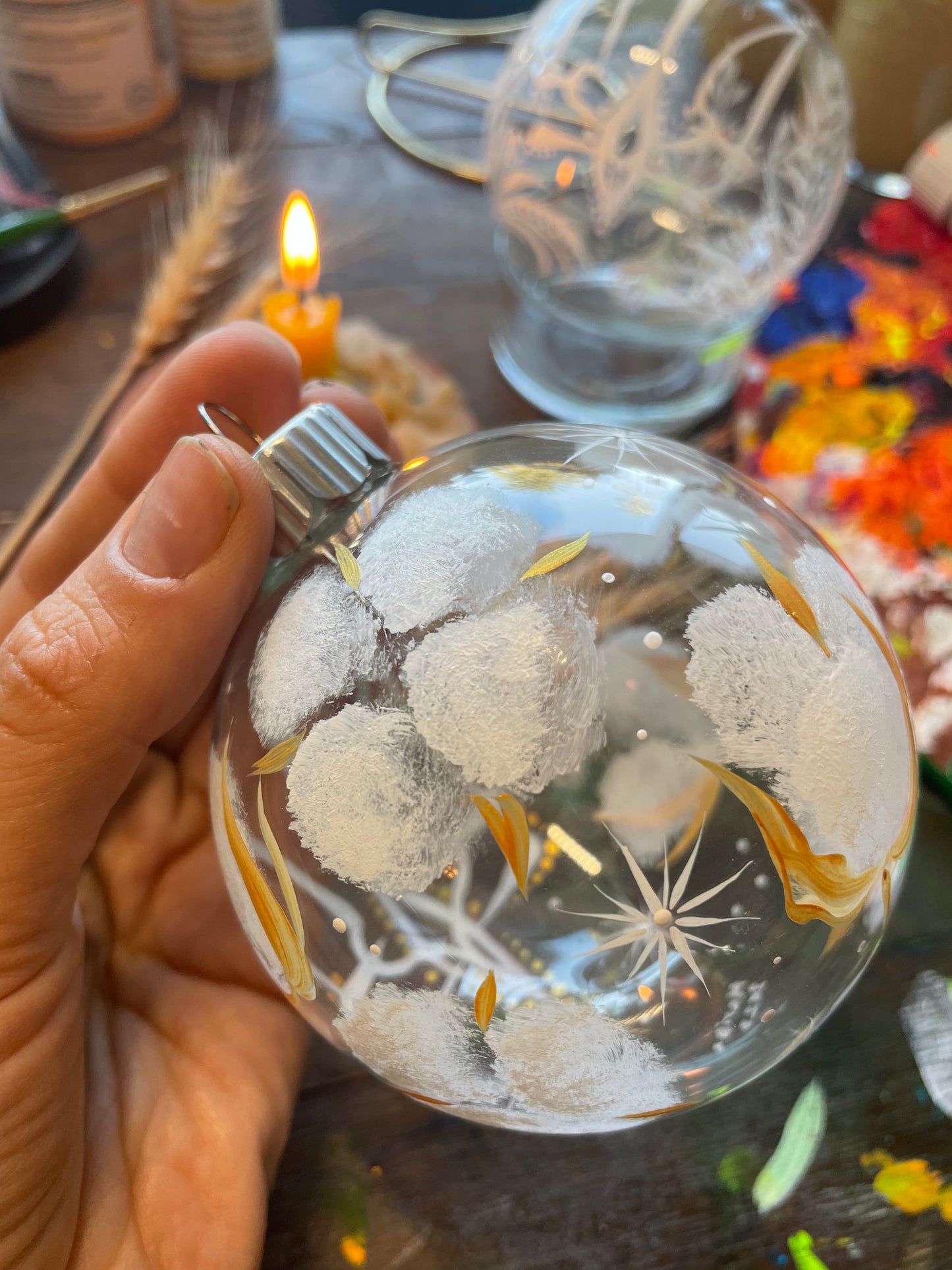 Ornament Bavovna White (Cotton flowers)