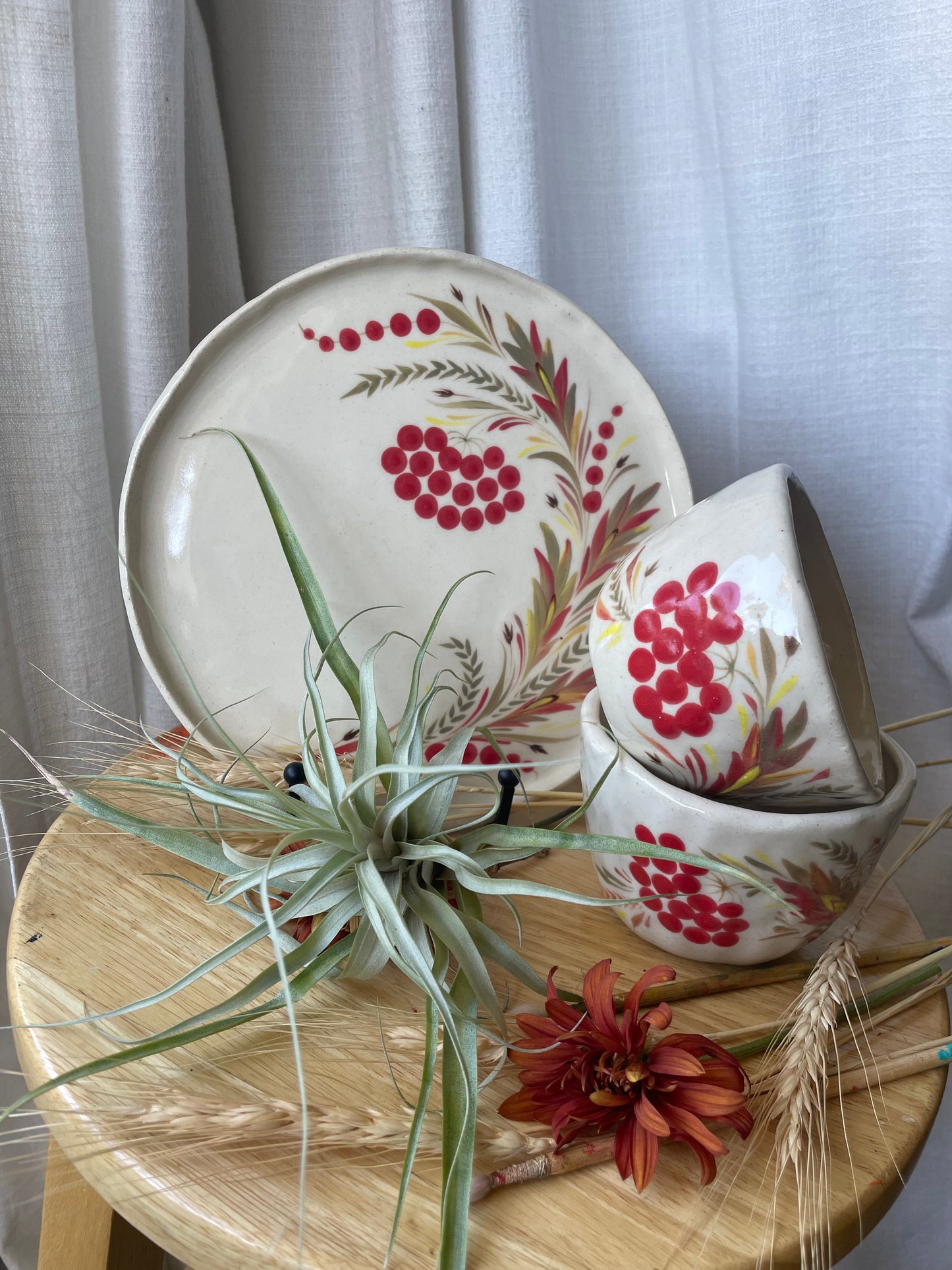 Hand painted ceramic plate Kalyna
