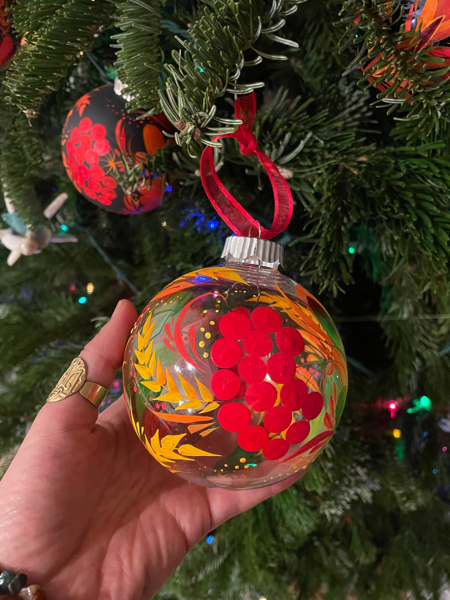 Ornament Kalyna on clear