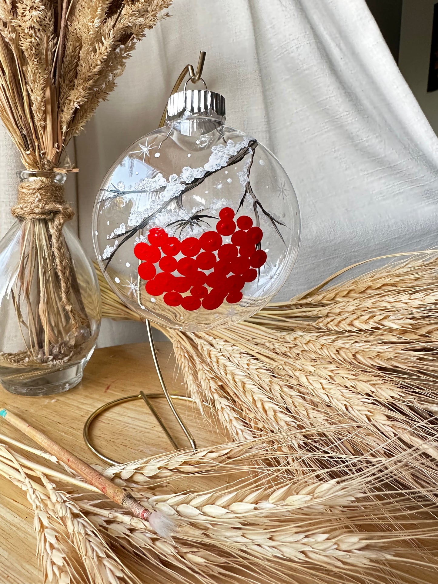 Ornament Kalyna on clear glass