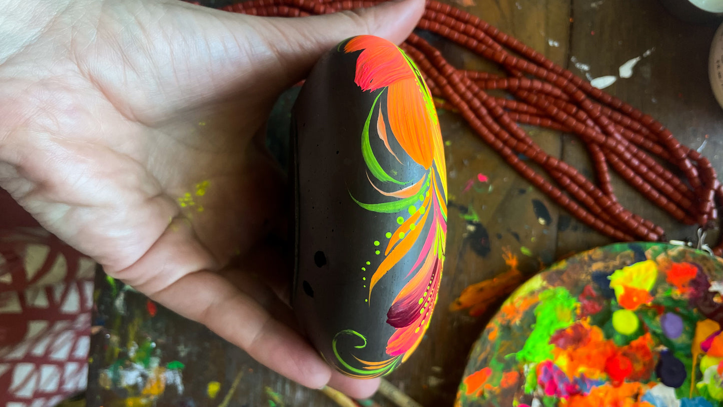 Hand painted candleholder Sunset