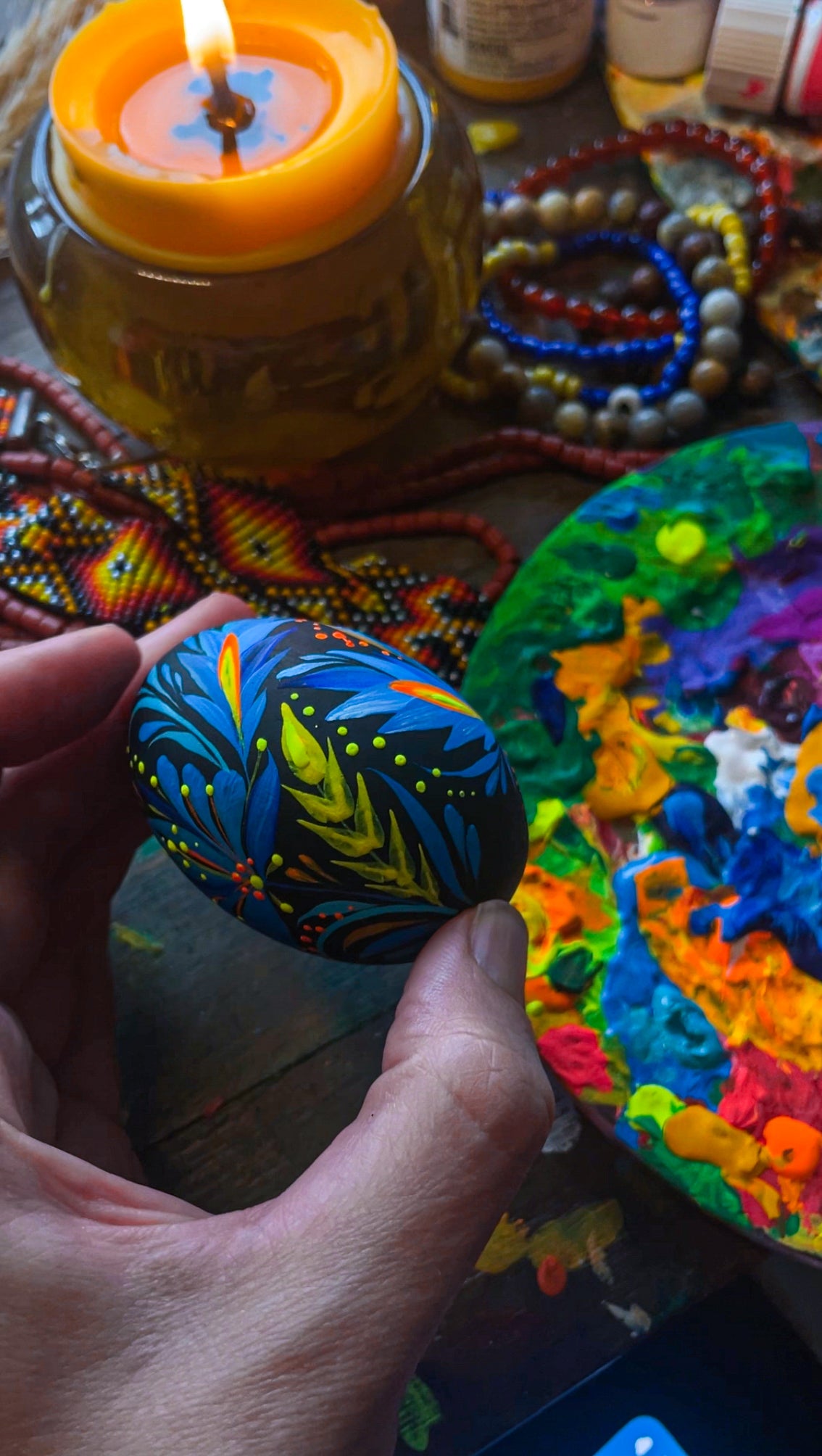 Easter egg Blue Flowers