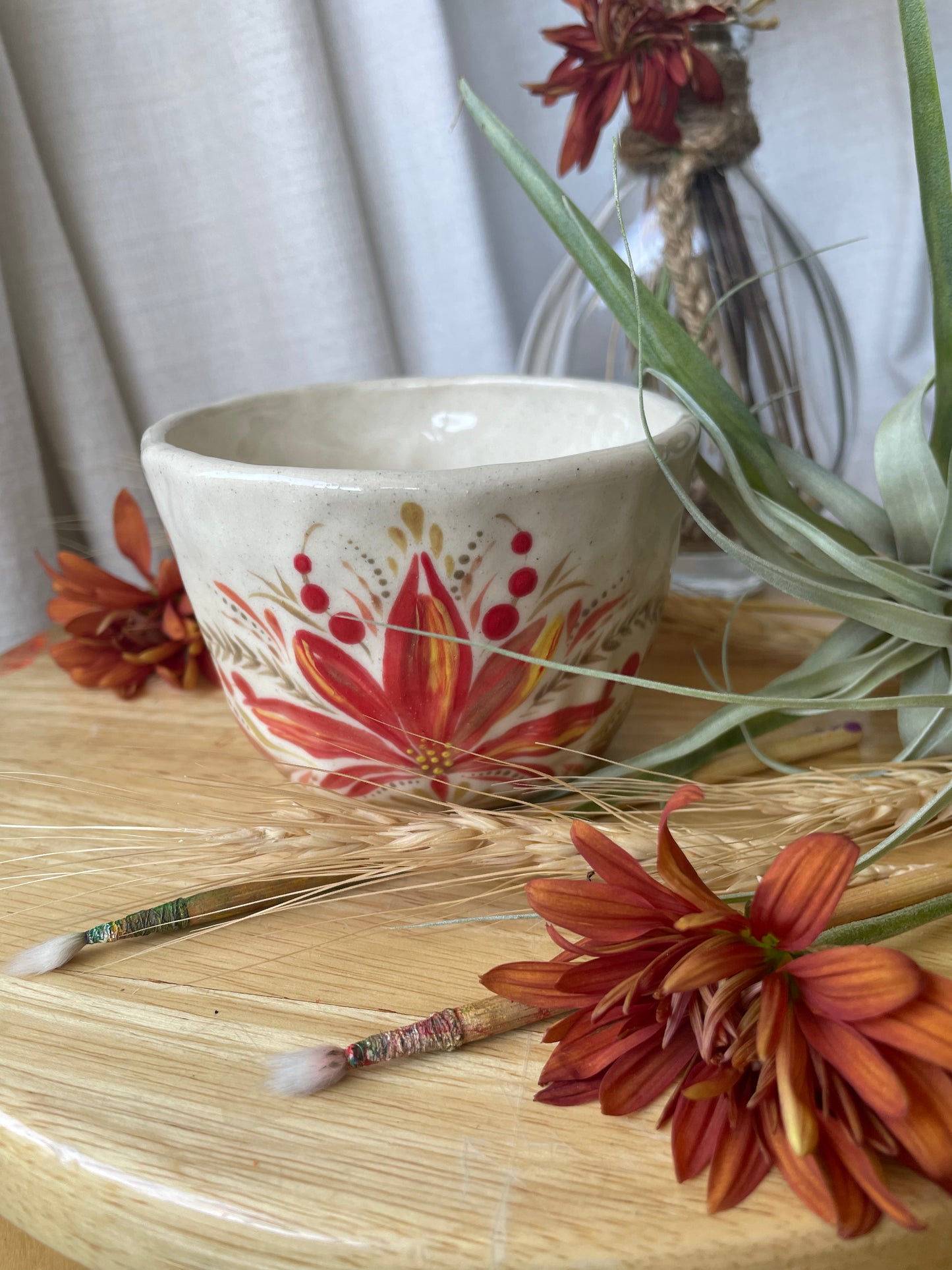 Hand painted mug Flower