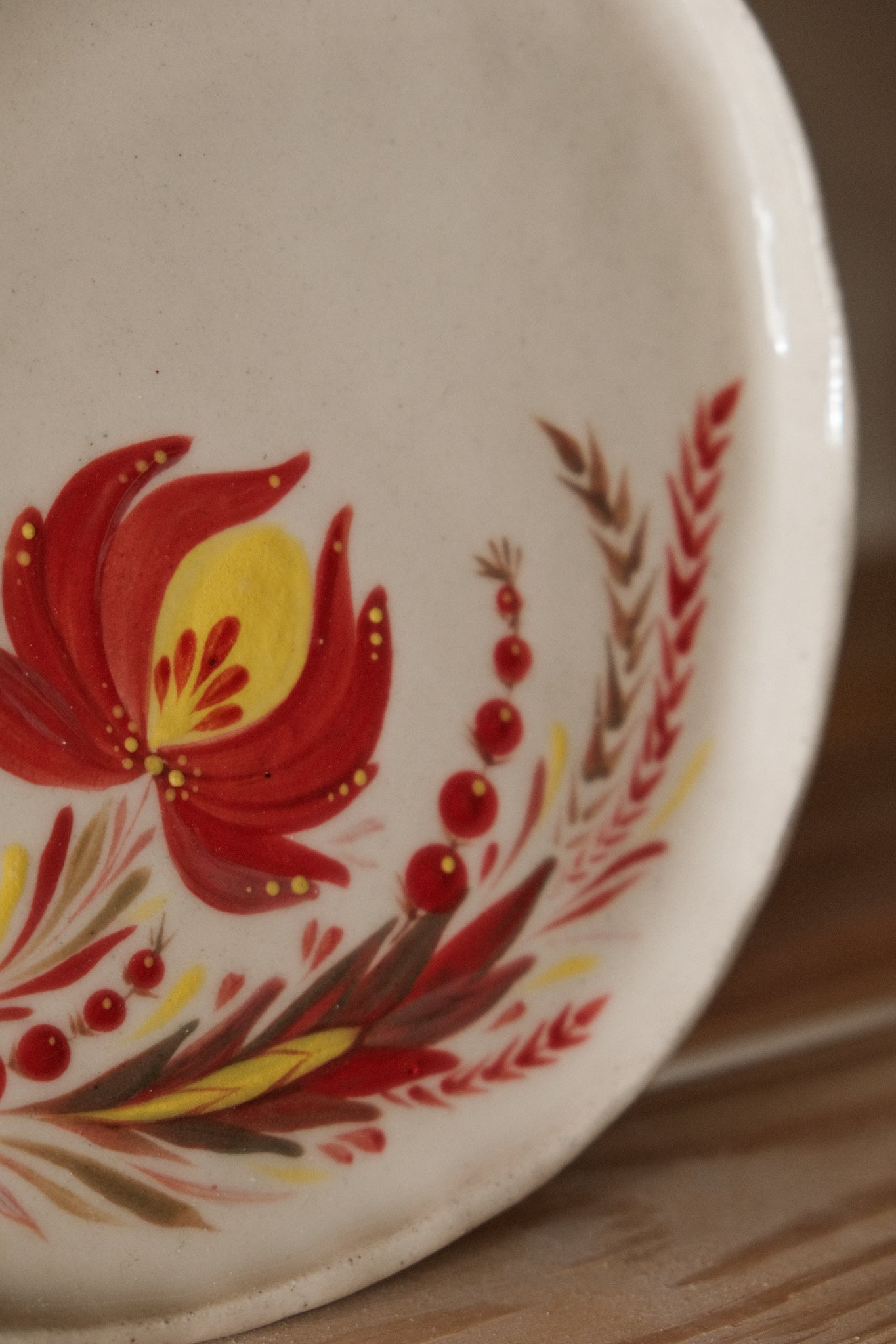 Hand painted ceramic plate Flowers