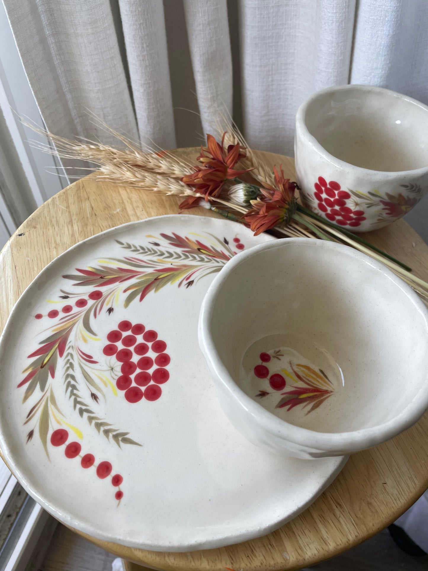 Hand painted ceramic plate Kalyna