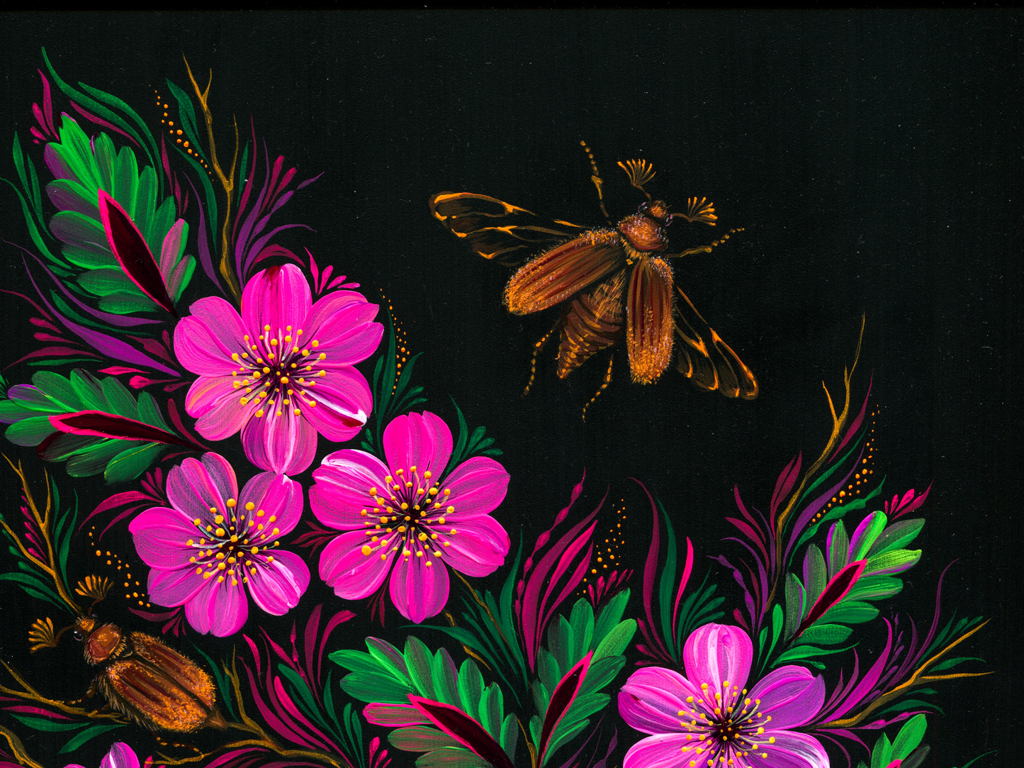 Beetles and Cherry Blossom