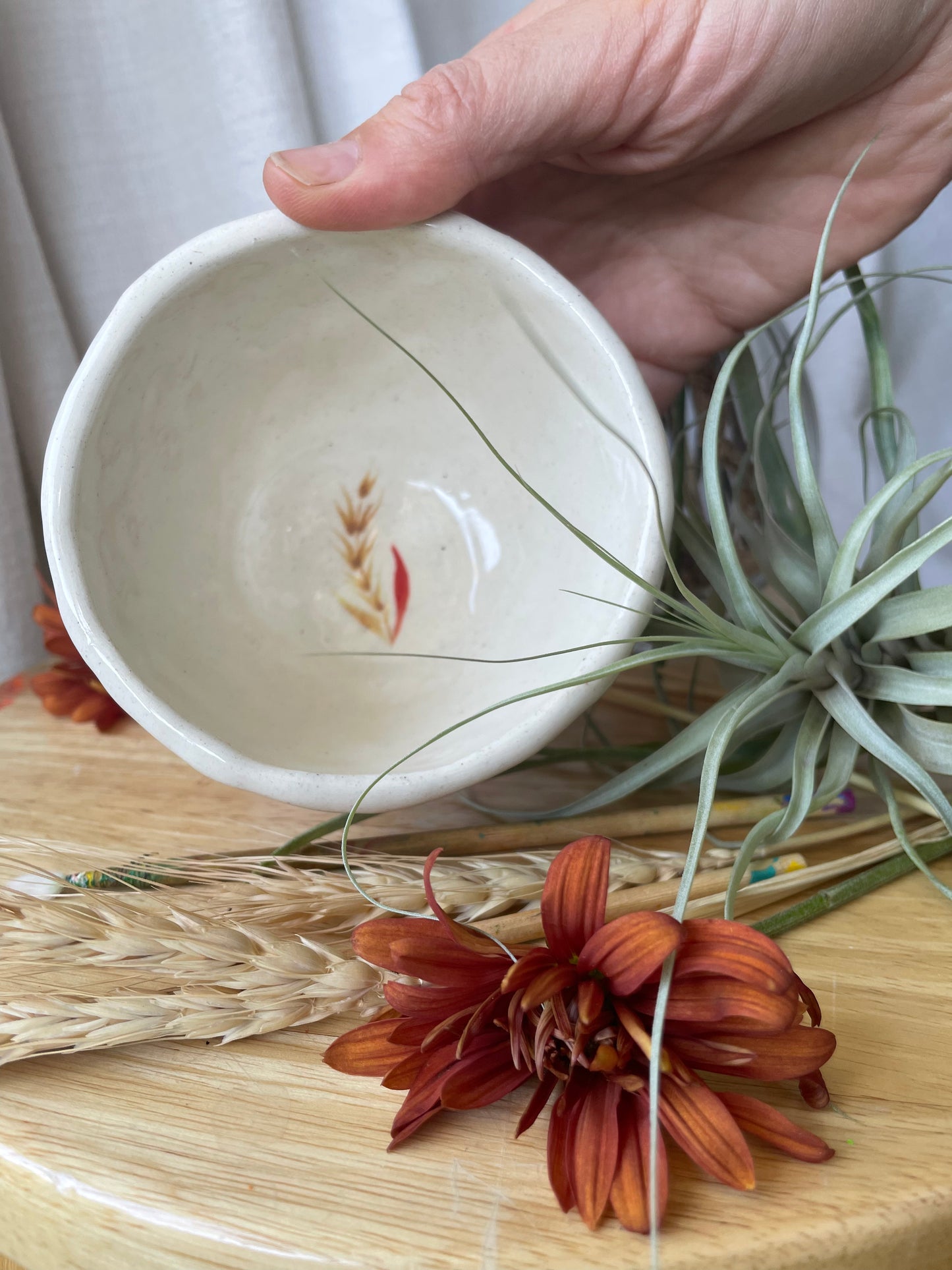 Hand painted mug Flowers and Butterfly