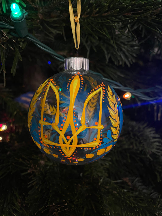 Ornament Blue and Yellow Trident