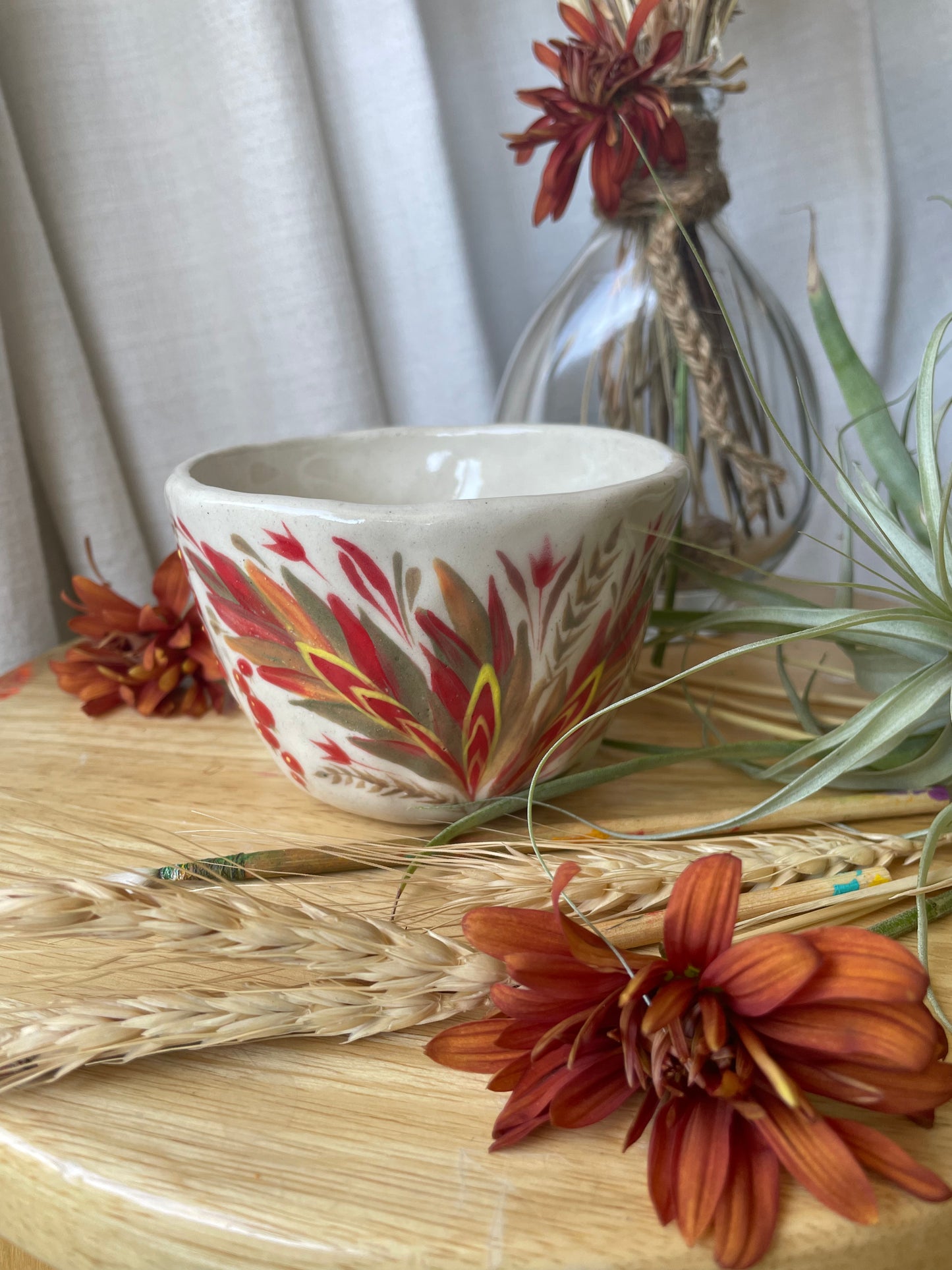 Hand painted mug Red Currant