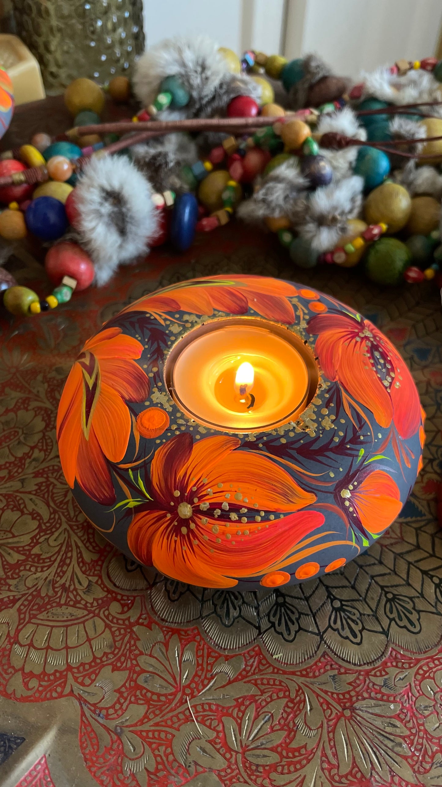 Hand painted candle, custom order