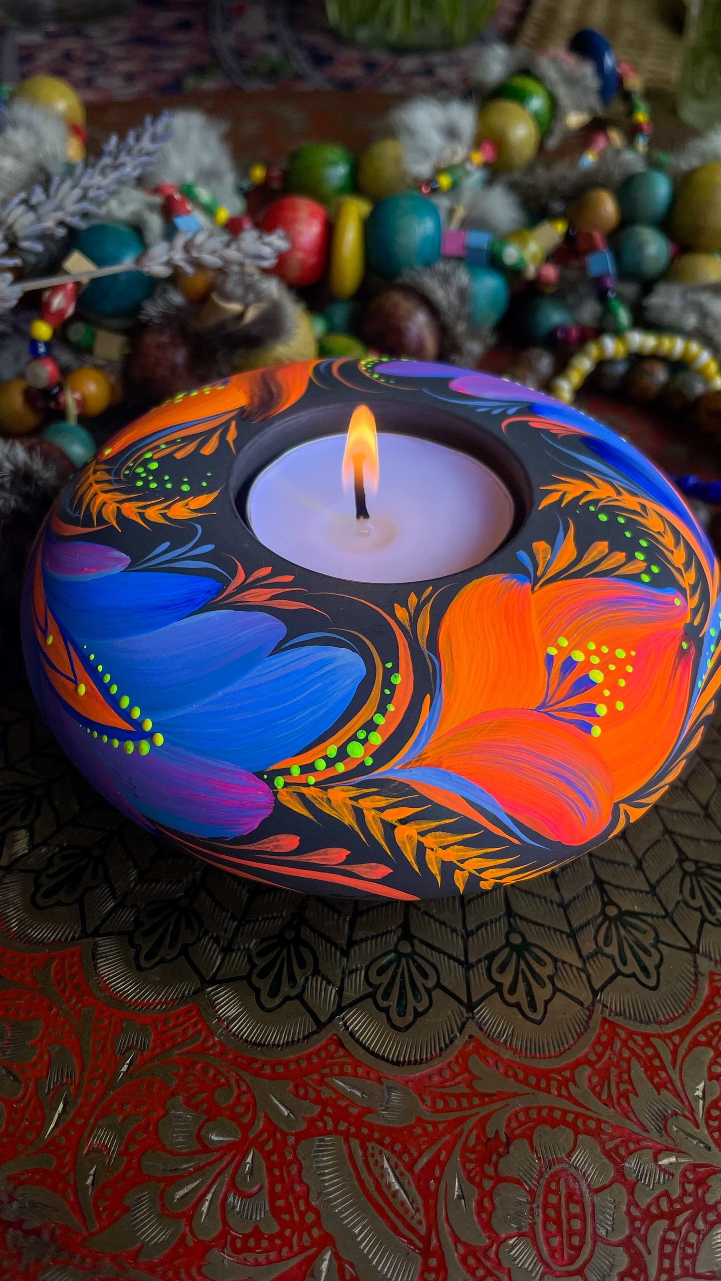 Hand painted candle, custom order