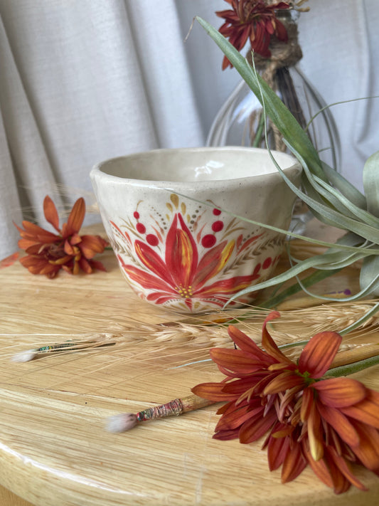 Hand painted mug Flower