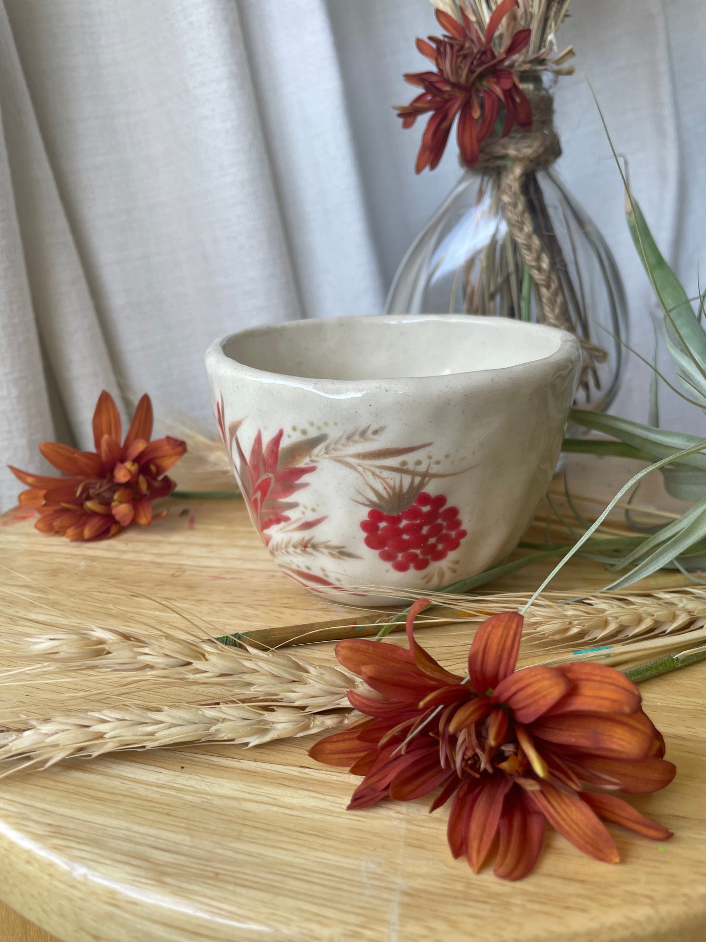 Hand painted mug Raspberry