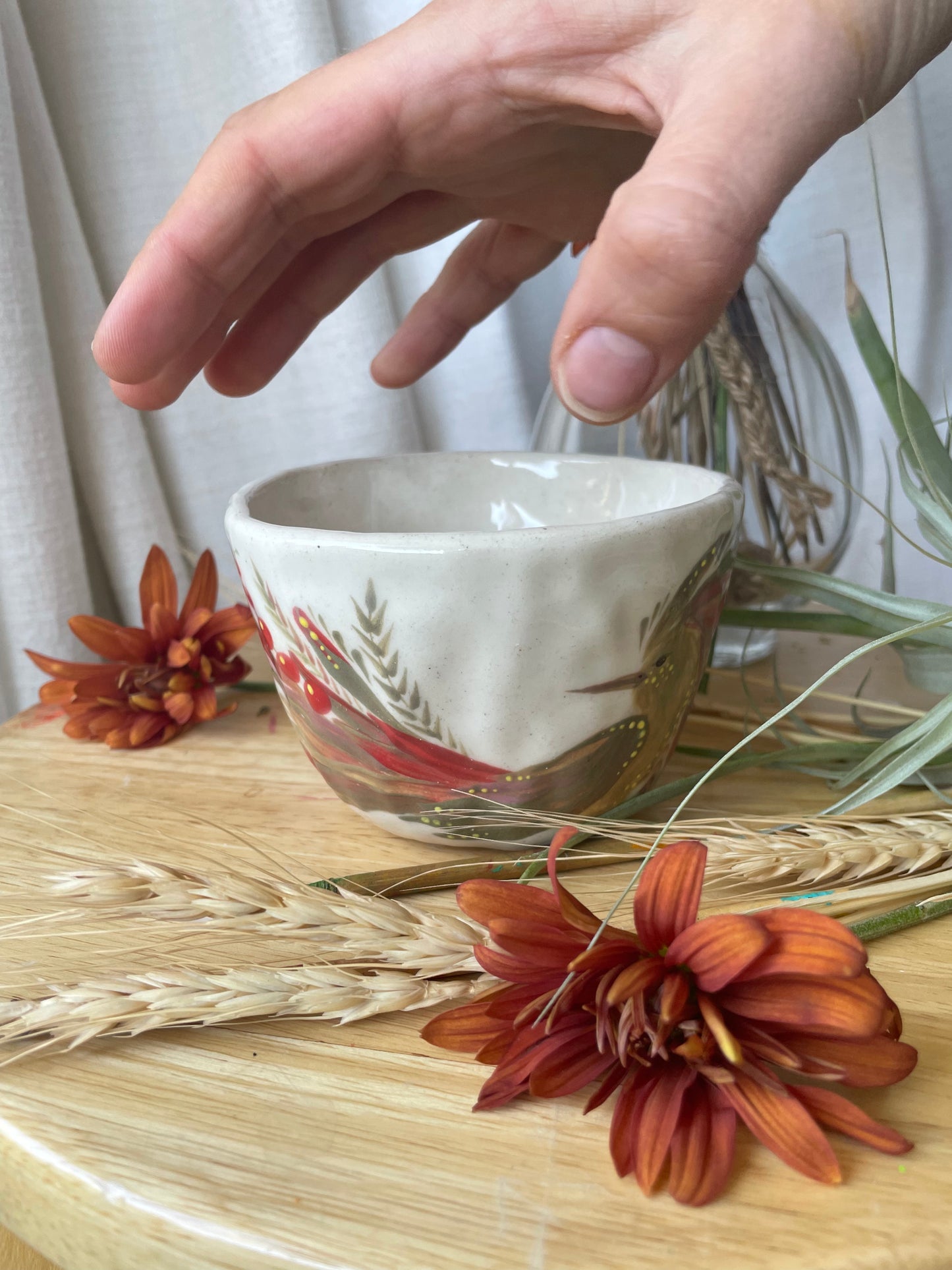 Hand painted mug Bird