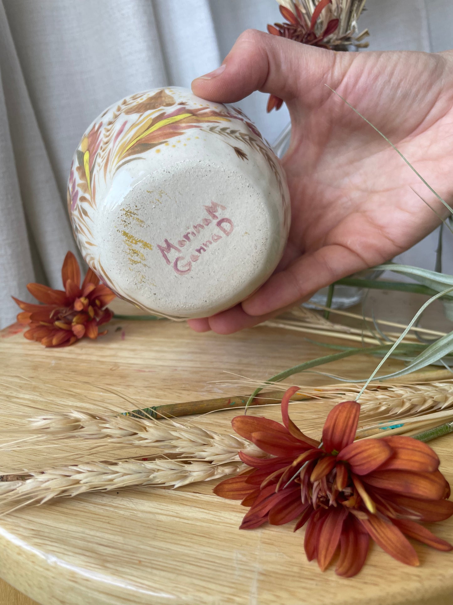 Hand painted mug Mushrooms