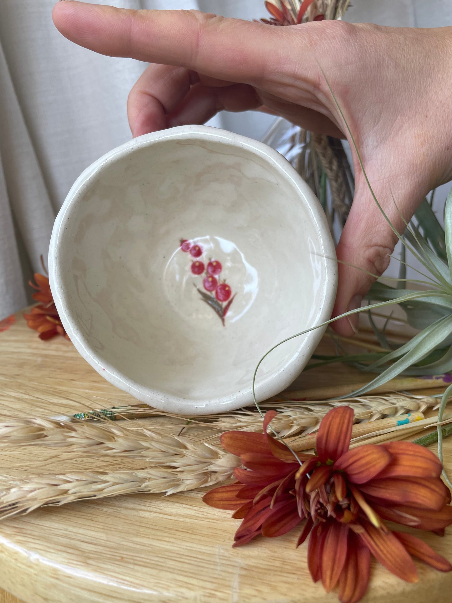 Hand painted mug Red Currant