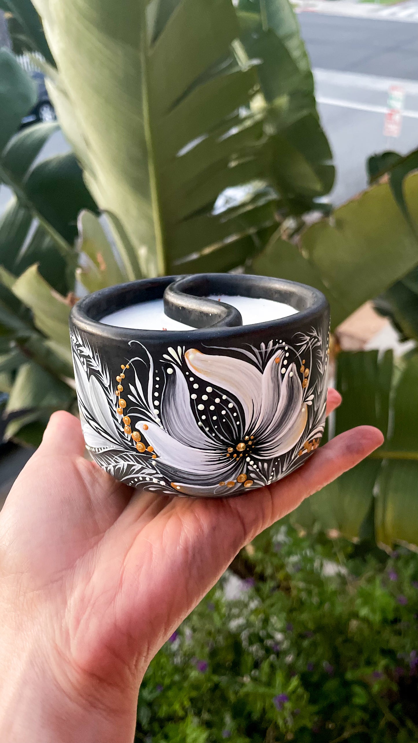 Hand painted candle, custom order