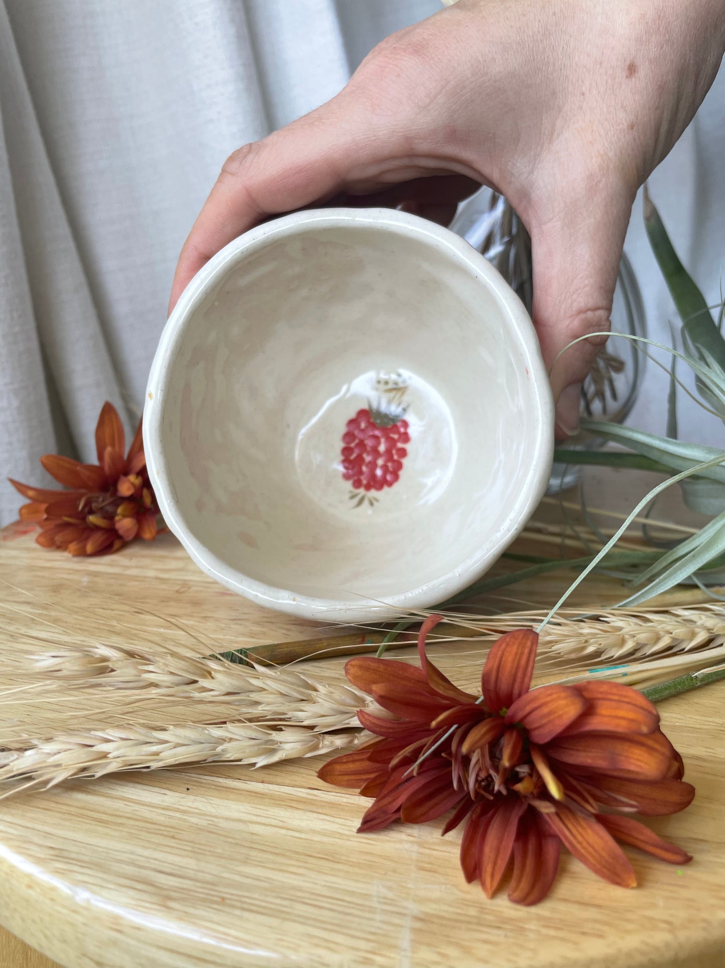 Hand painted mug Raspberry