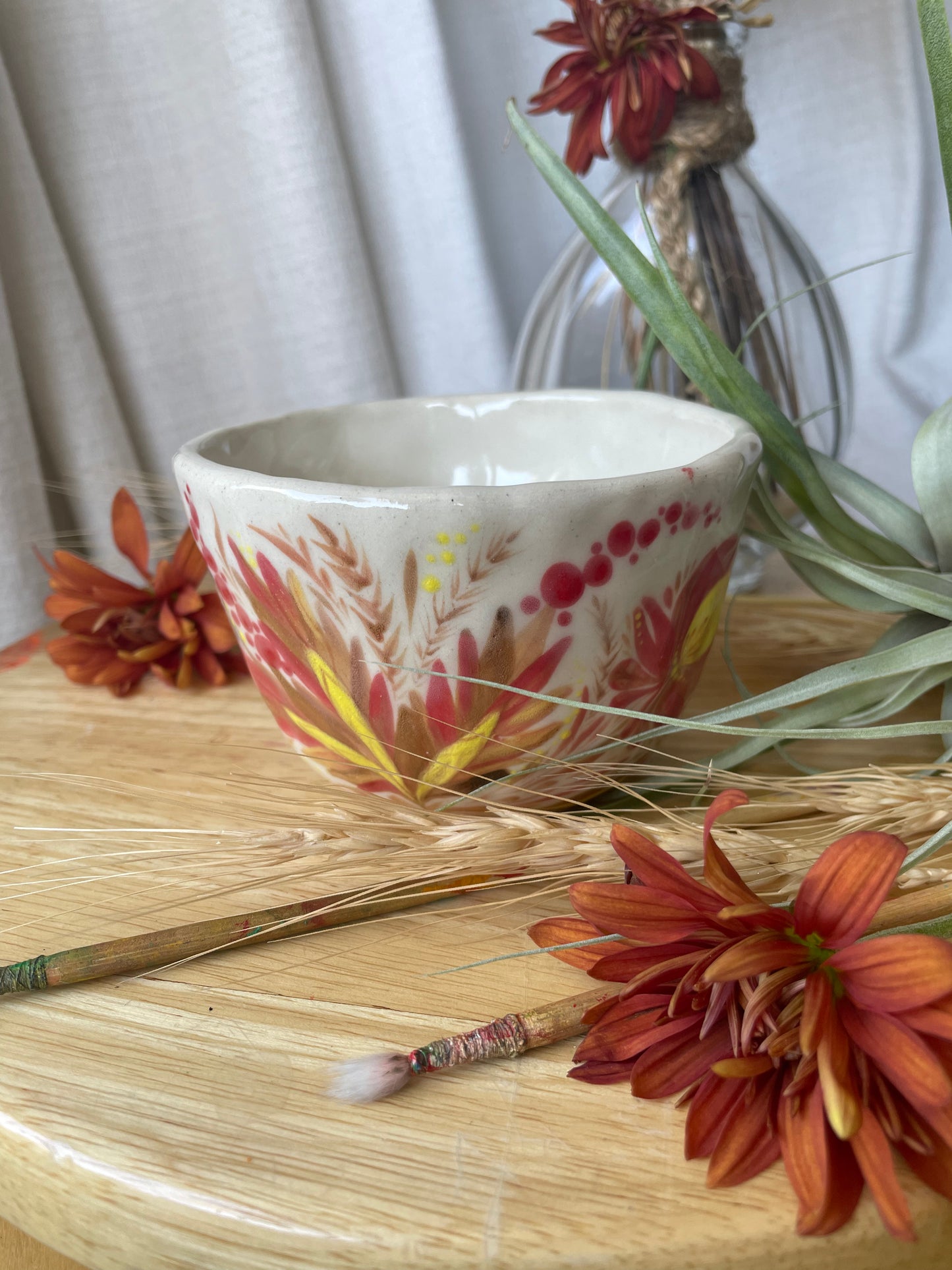 Hand painted mug Flowers and Berries