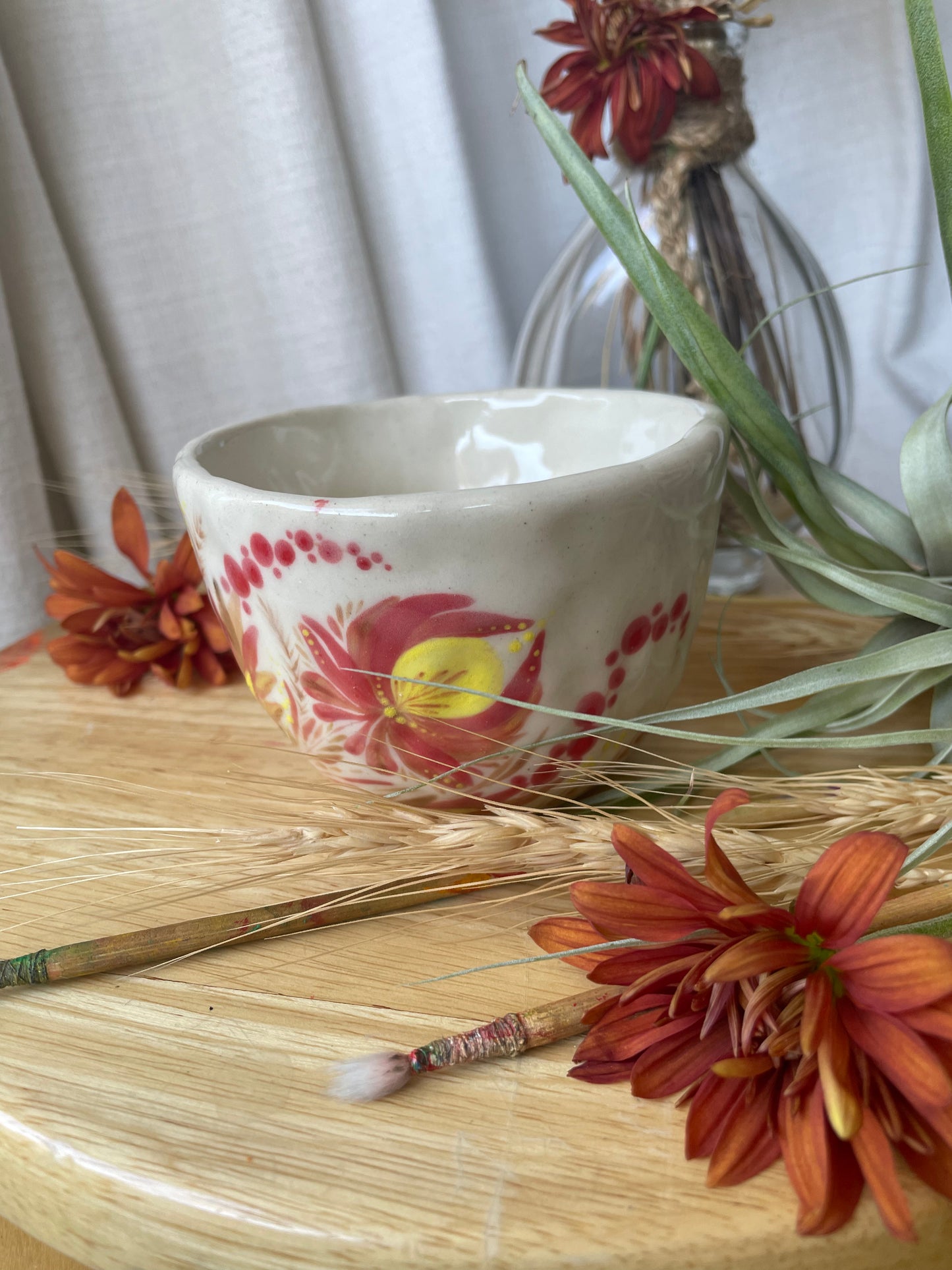 Hand painted mug Flowers and Berries