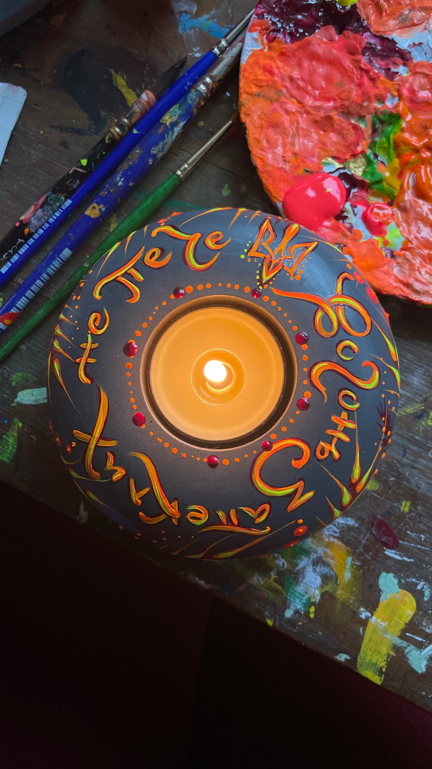 Hand painted candle, custom order