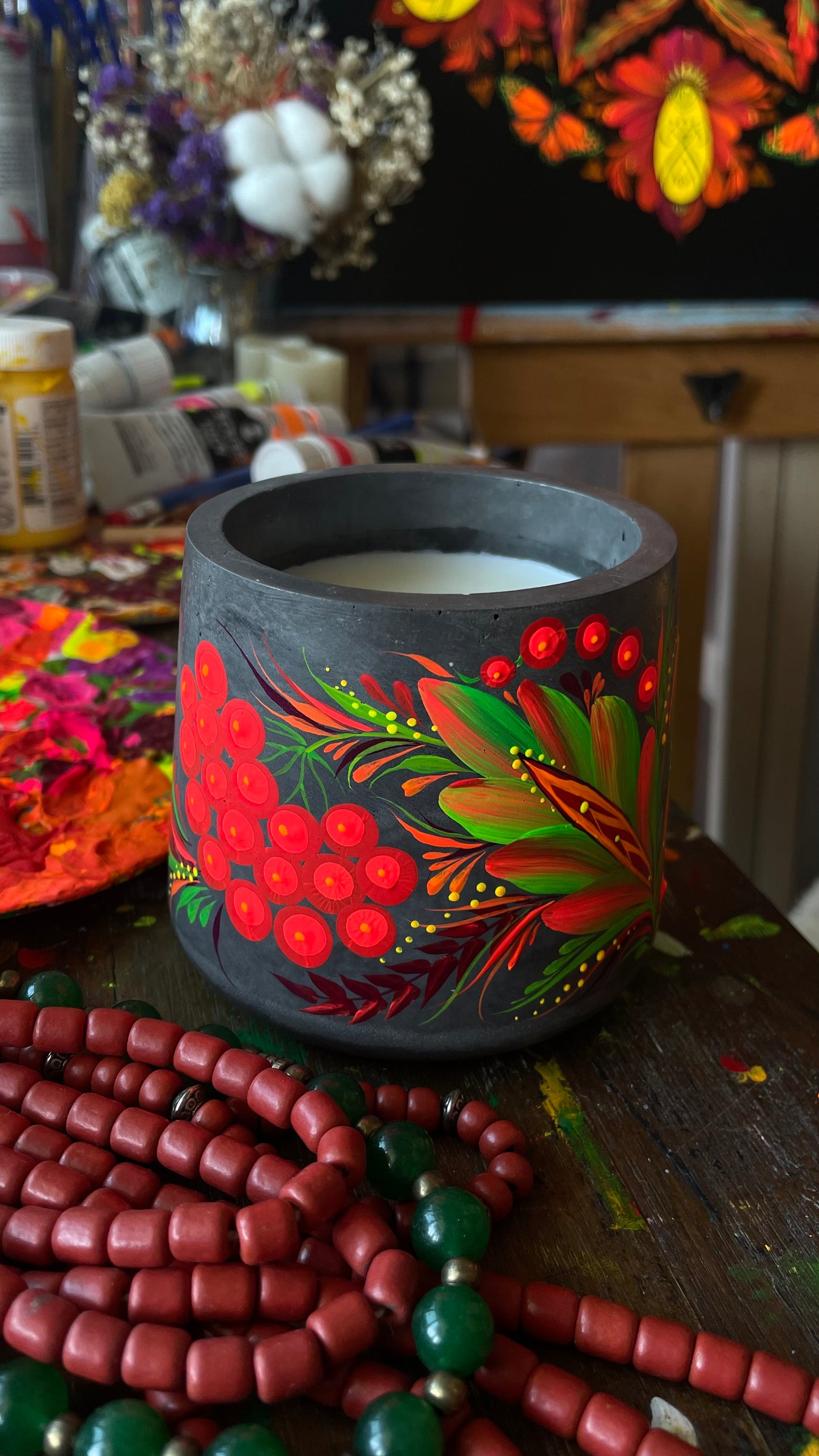 Hand painted candle, custom order