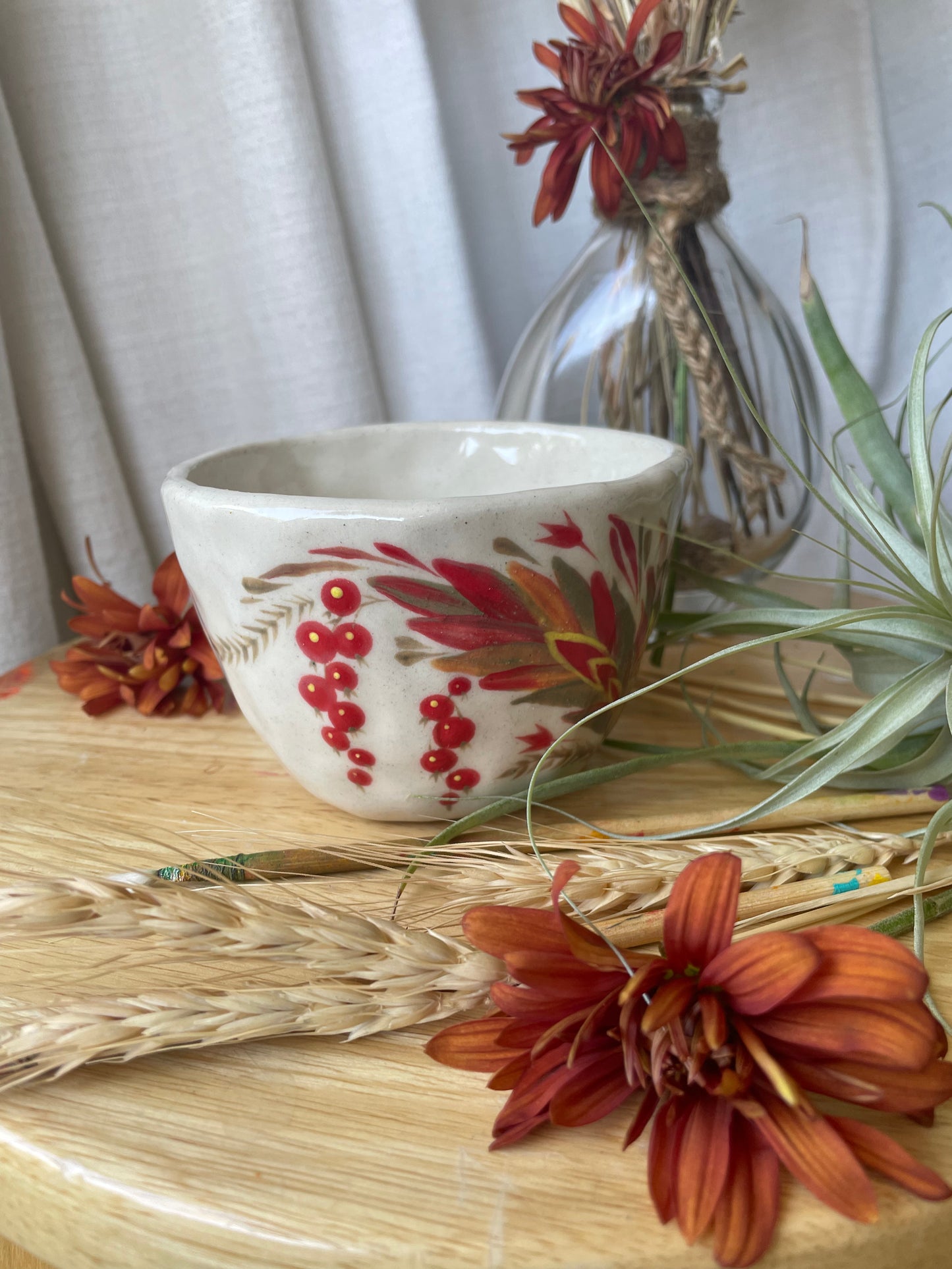 Hand painted mug Red Currant