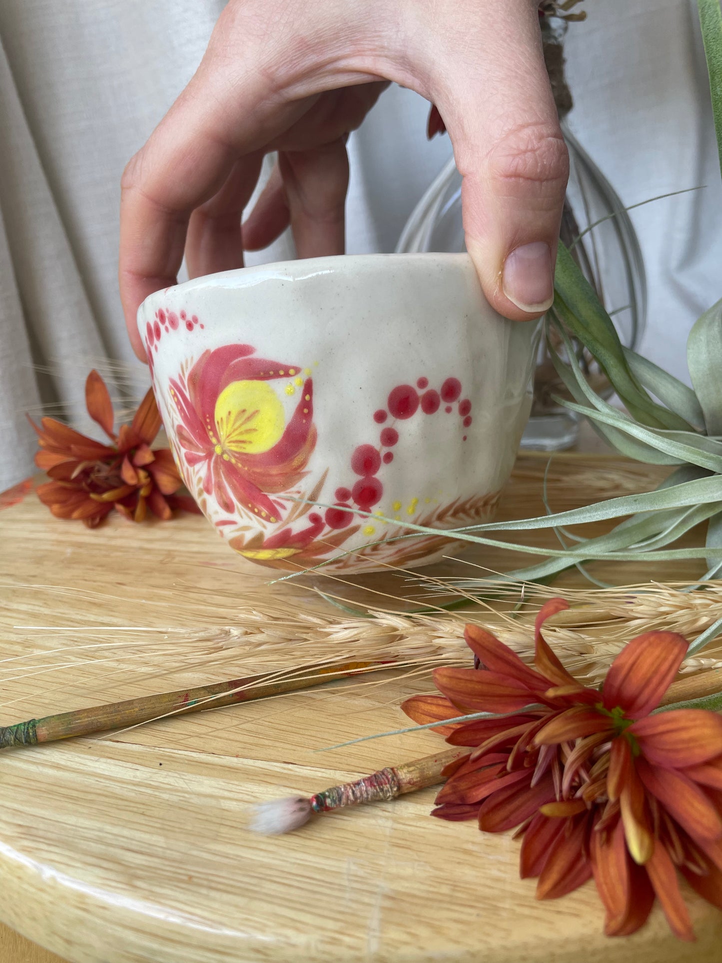 Hand painted mug Flowers and Berries